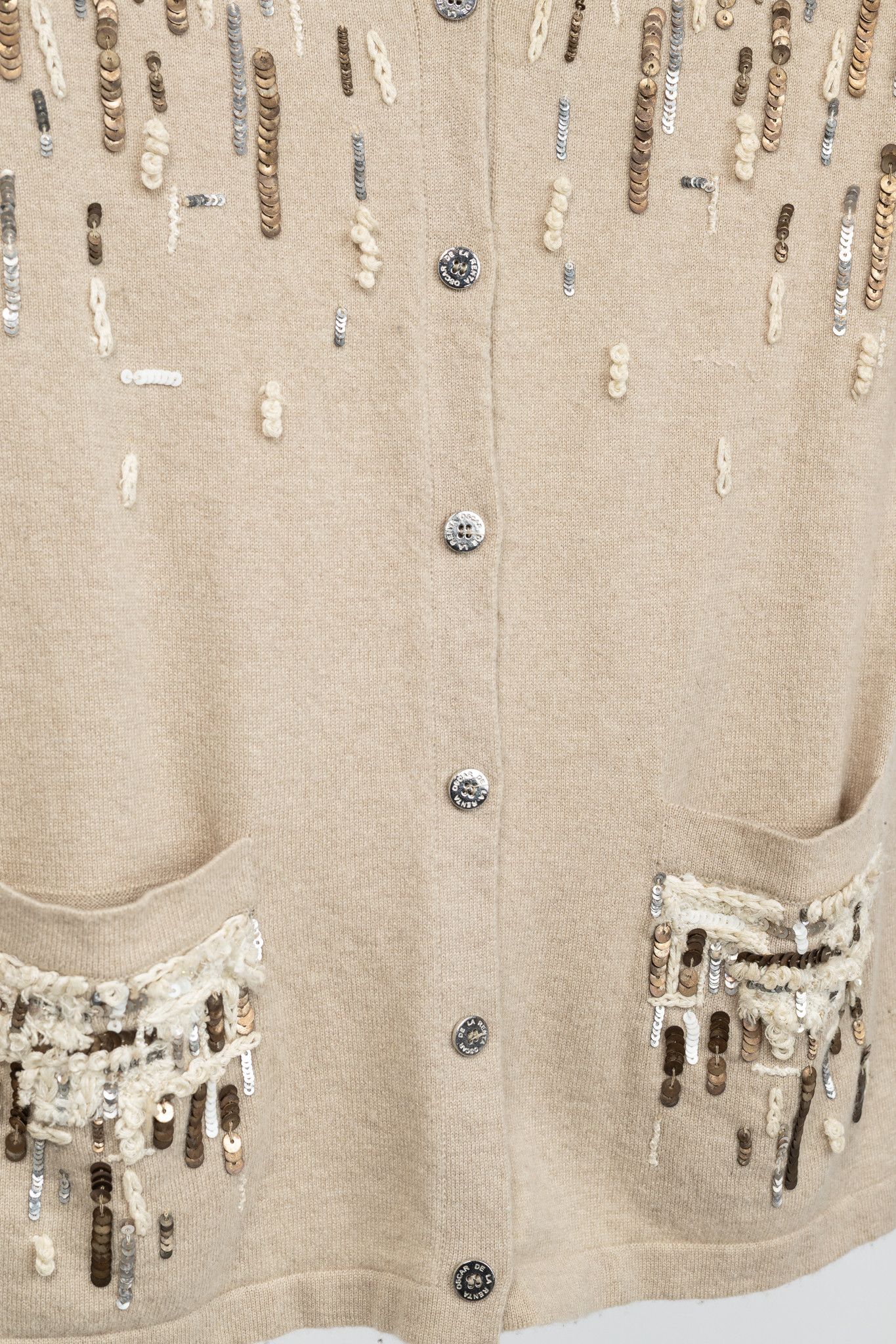 Oscar De La Renta Oscar de la Renta PF12 Cashmere Sequin Embroidered Cardigan Size M / US 6-8 / IT 42-44 - 8 Thumbnail
