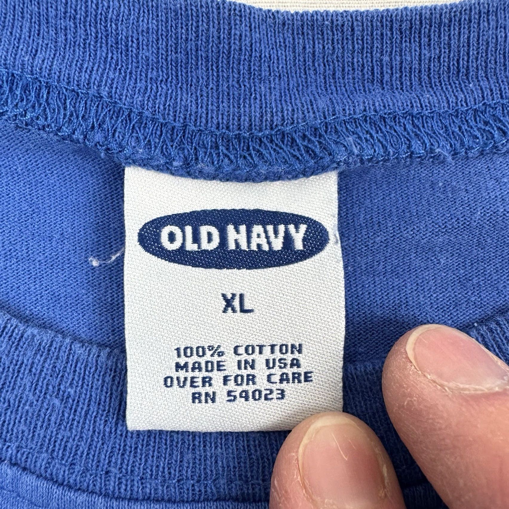 Old Navy VINTAGE Old Navy Long Sleeve T-Shirt Adult XL Blue Grunge 90s Mens Size US XL / EU 56 / 4 - 6 Thumbnail