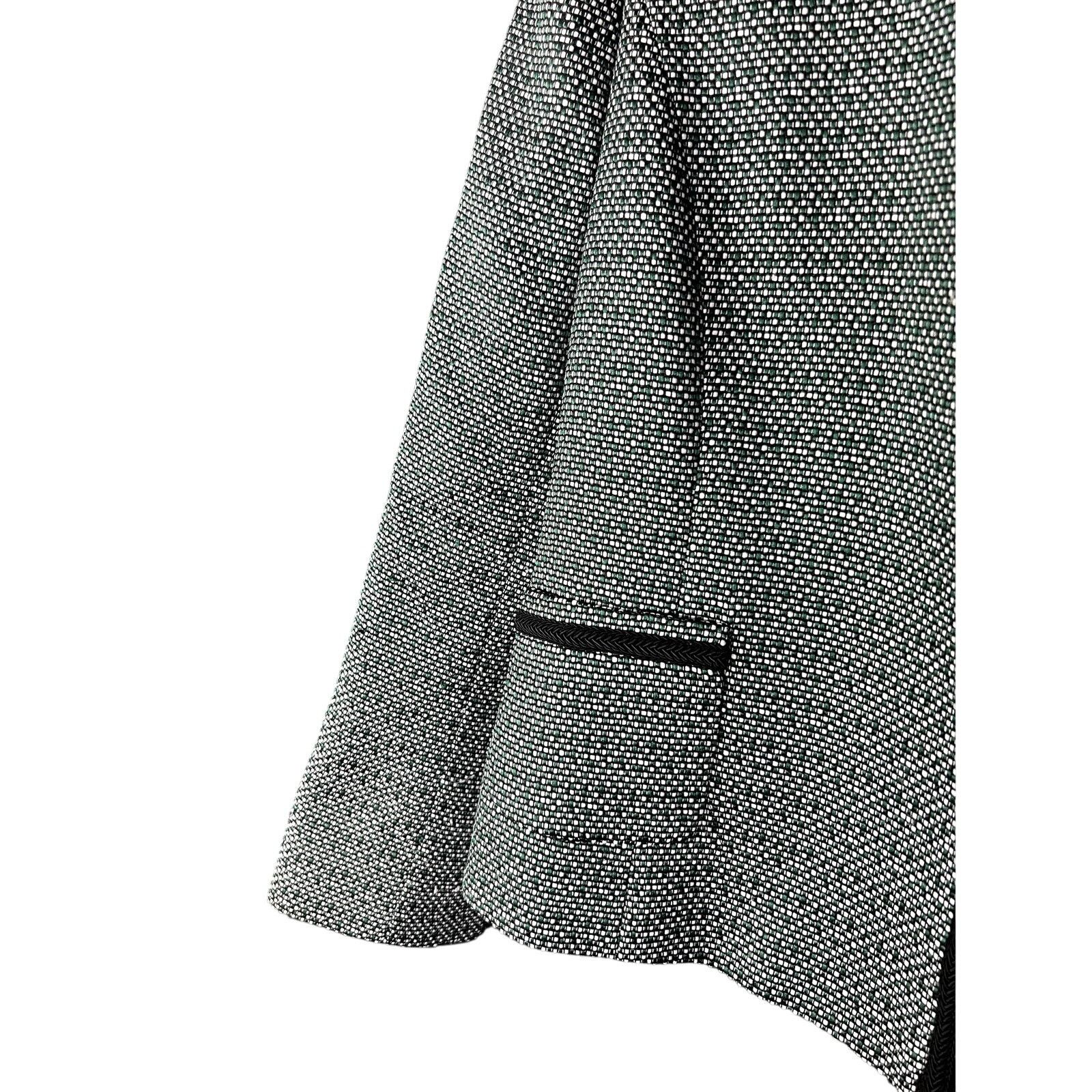 Elie Tahari Tahari Green & Black Collarless Classic Elegant 10P Blazer Size L / US 10 / IT 46 - 3 Thumbnail