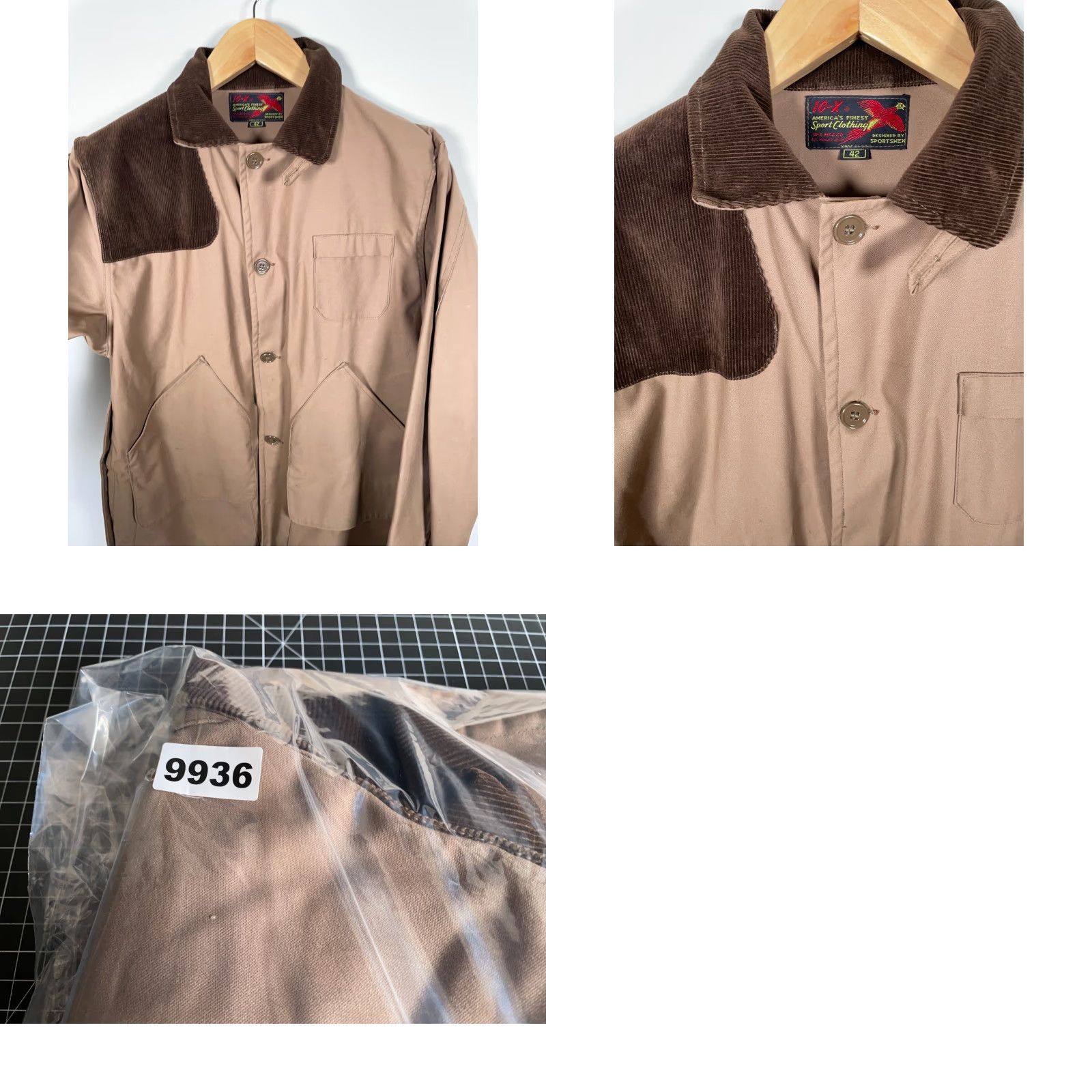 Vintage VINTAGE 10X MFG CO Shooting Jacket Men 42 Large Brown Talon Zip Game Pocket Hunting Jacket Size US XS / EU 42 / 0 - 10 Thumbnail