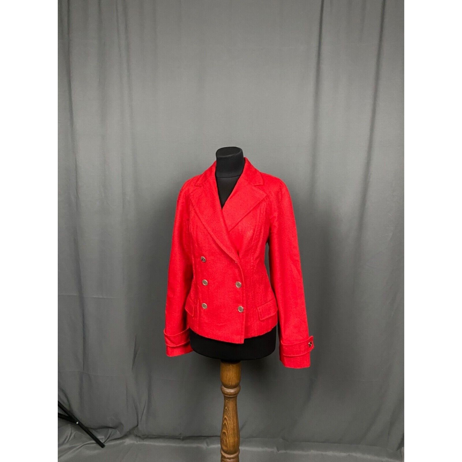Dolce & Gabbana MINT! Dolce&Gabbana Silk Linen Red Double Breasted Short Pea Size M / US 6-8 / IT 42-44 - 5 Thumbnail