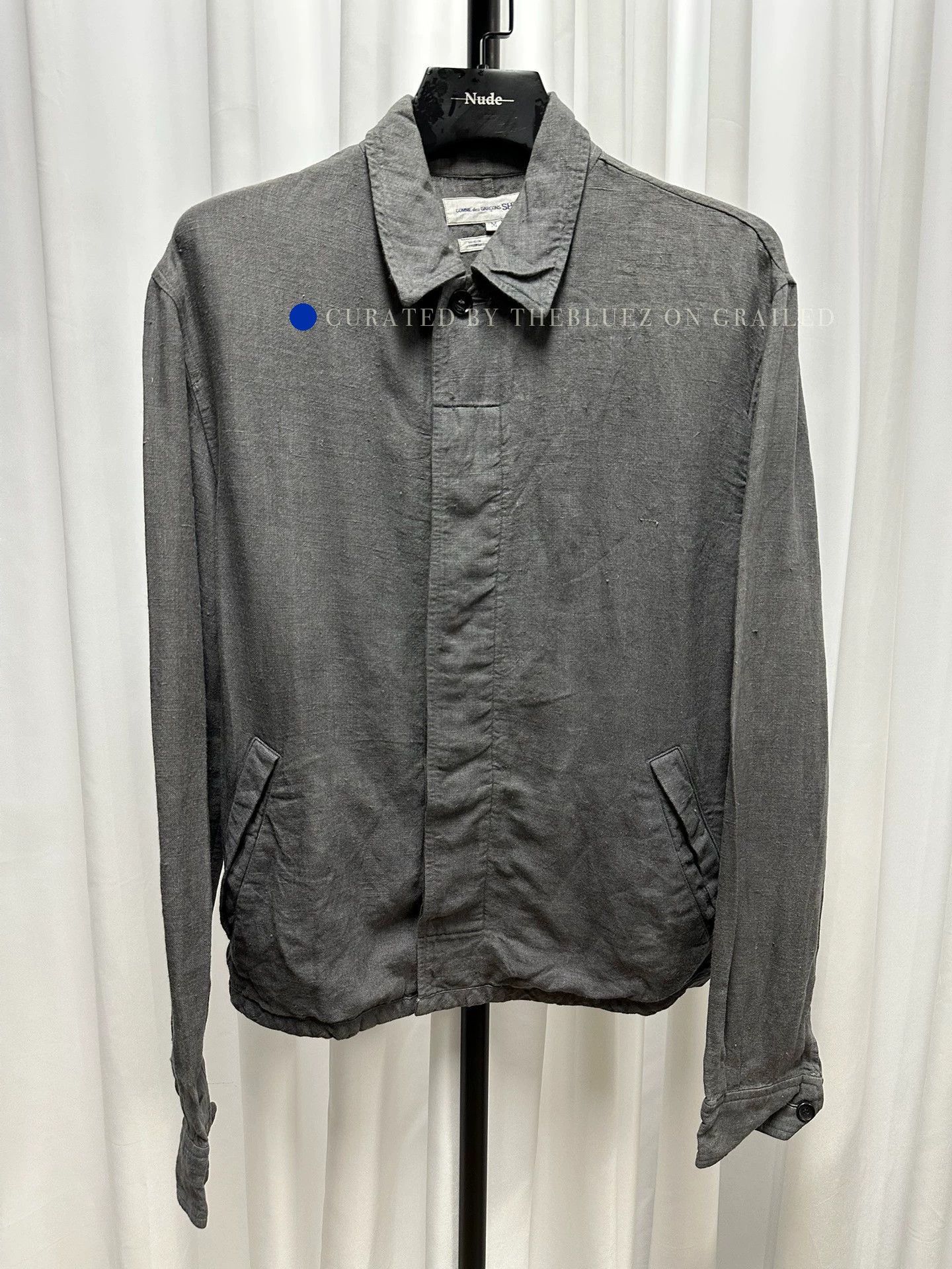 Comme des Garcons Linen Long Sleeve Shirt in Gunmetal Gray Size US M / EU 48-50 / 2 - 1 Thumbnail