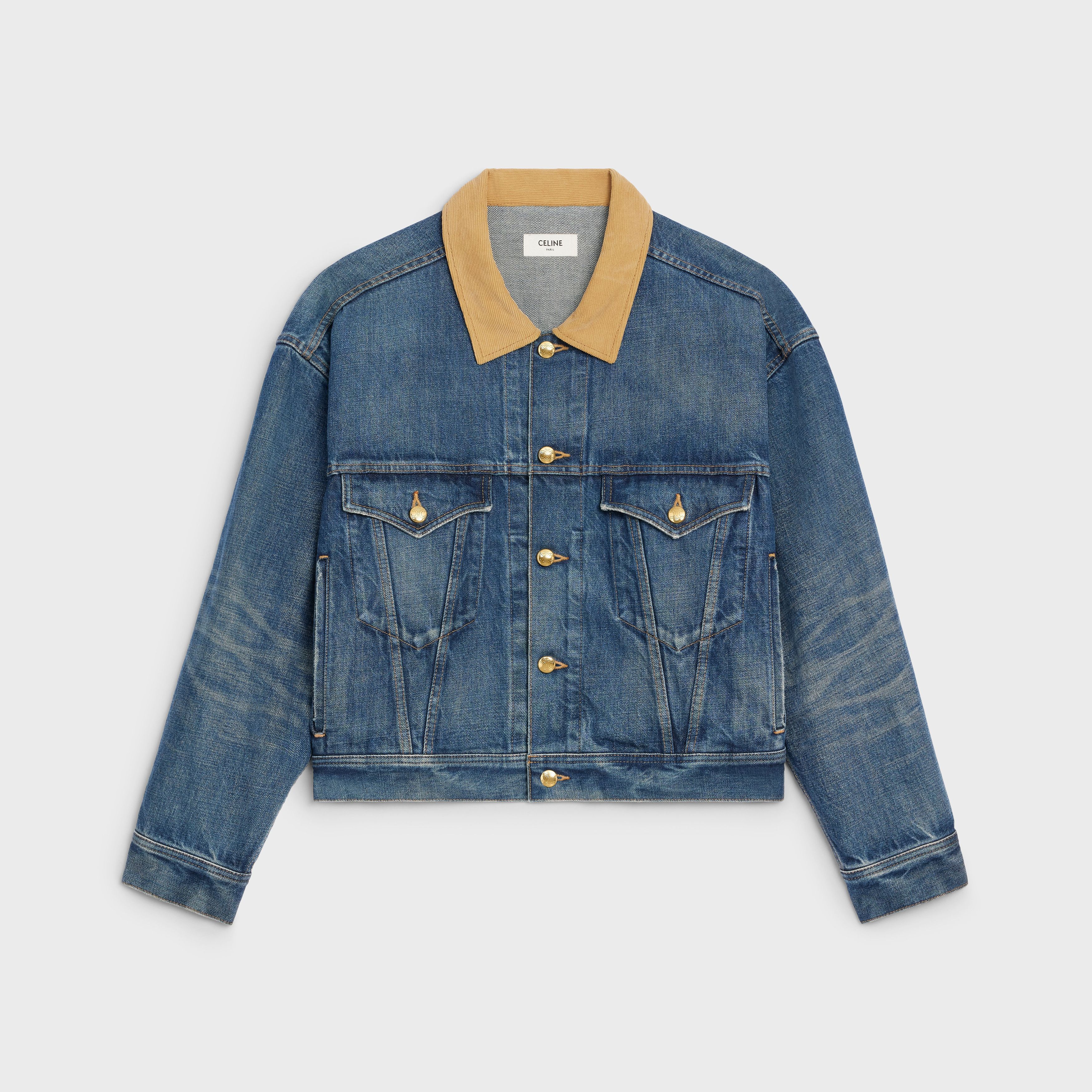 Celine o1bcso1str0925 2Q493365M Trucker Jacket in Dark Blue Size M / US 6-8 / IT 42-44 - 2 Thumbnail