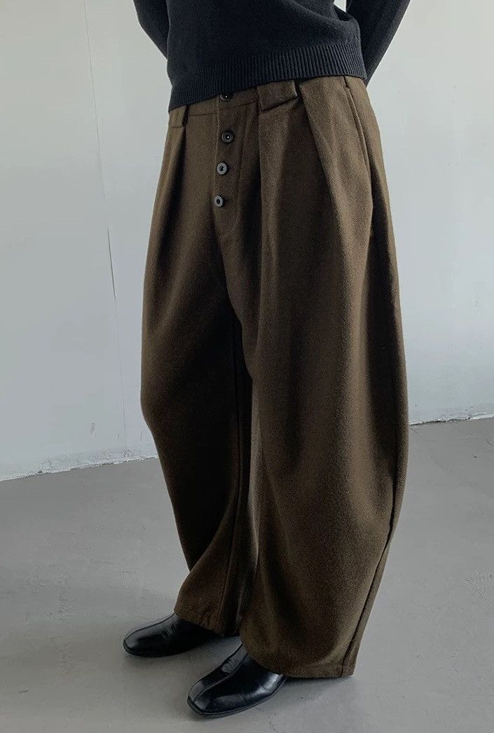 Japanese Brand × Vintage Cleanfit retro front button pleated wide leg pants Size US 28 / EU 44 - 3 Thumbnail