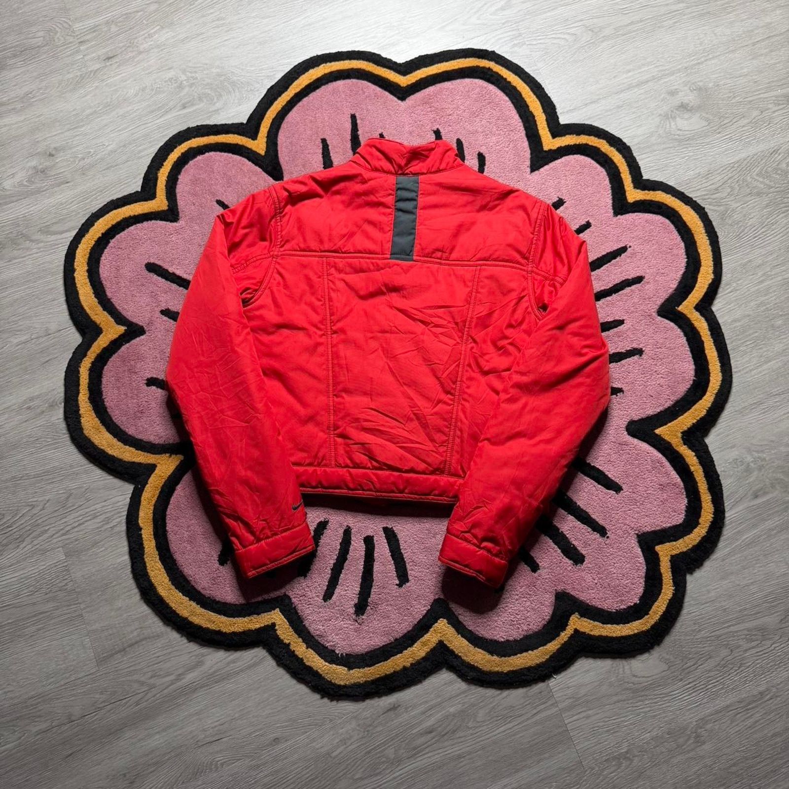 Nike × Vintage Vintage Nike Quilted Fleece Lined Embroidered Trucker Jacket Size M / US 6-8 / IT 42-44 - 6 Thumbnail