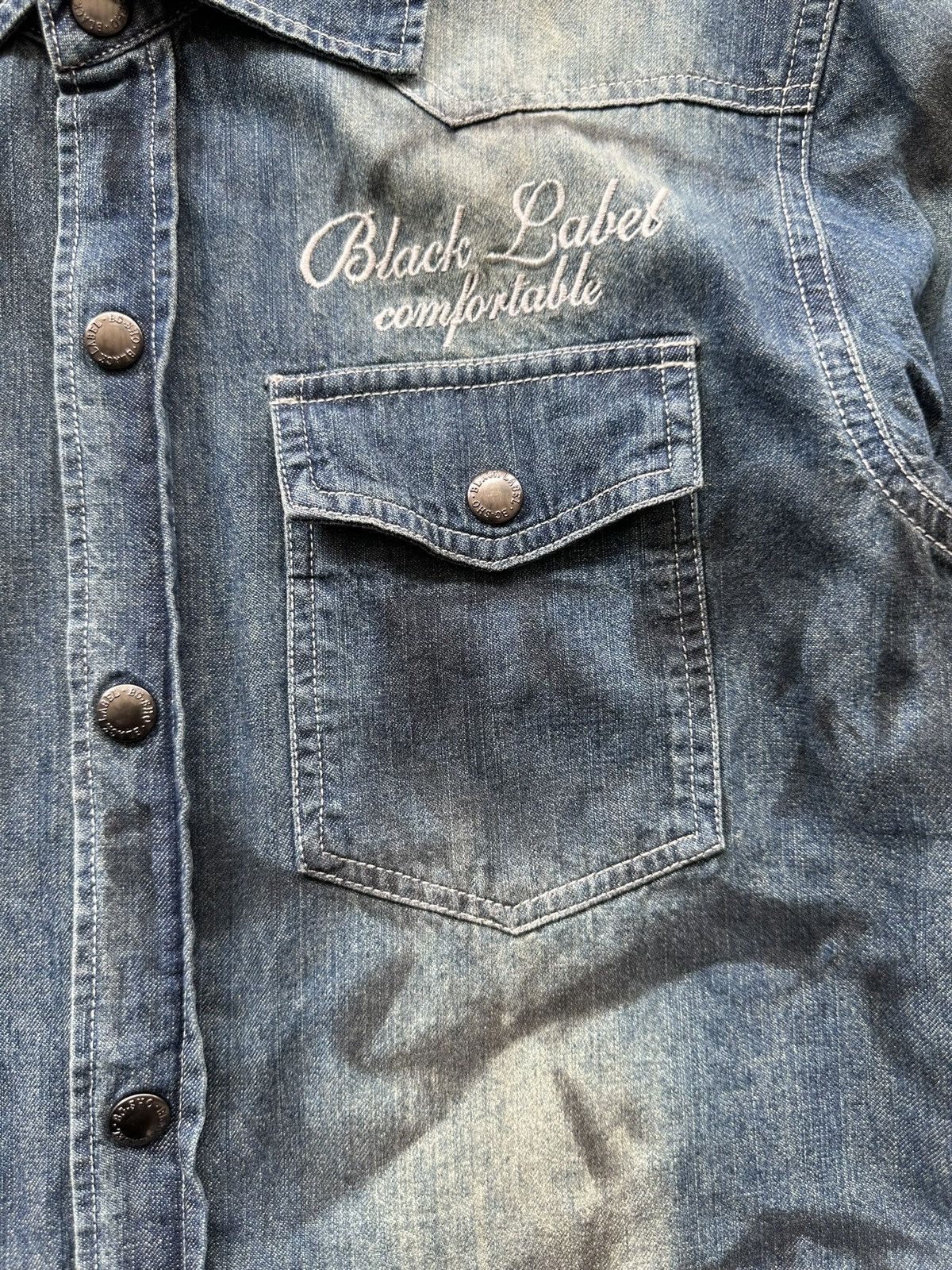 BERNINGS SHO 00's Berning Sho Black Label dirty mud max denim shirt Size US M / EU 48-50 / 2 - 10 Thumbnail
