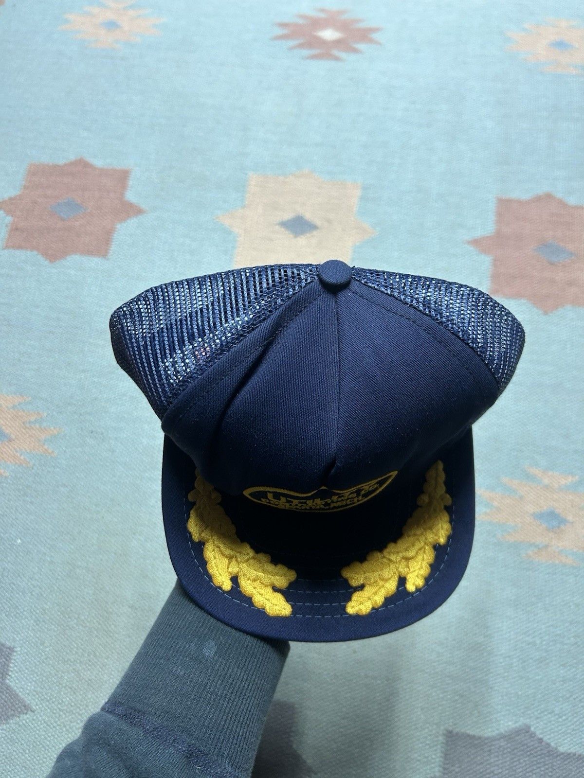 Vintage 80s trucker hat utility contracting Sparta Michigan patc USA Size ONE SIZE - 3 Thumbnail