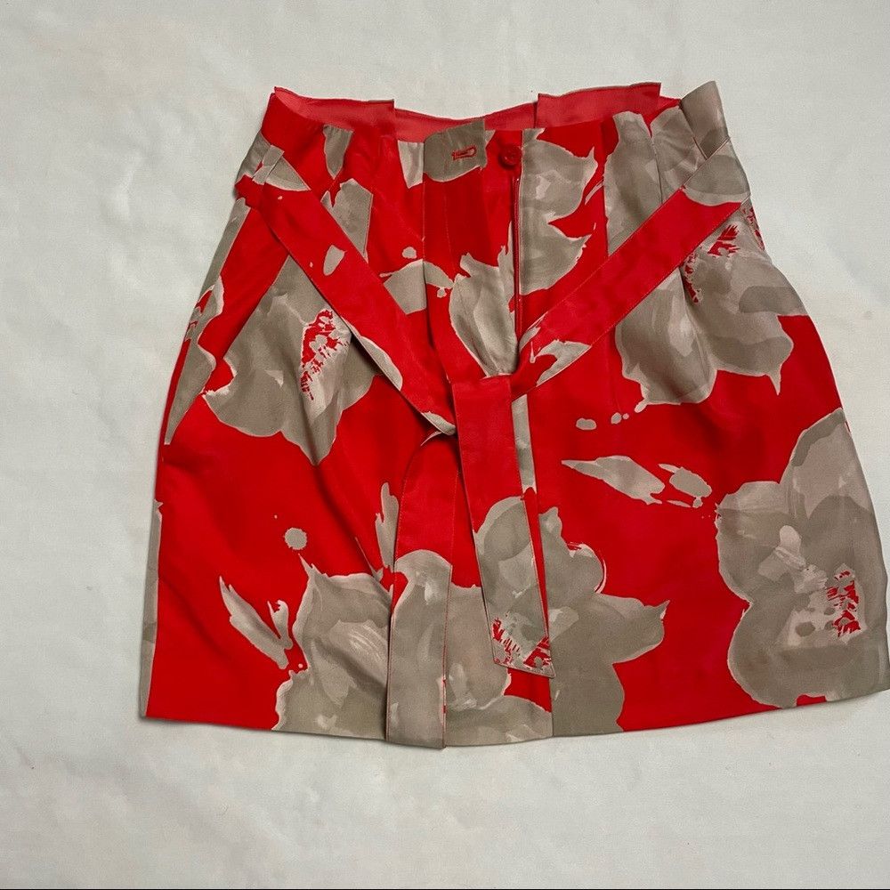 Club Monaco Club Monaco Front-tie Tulip Floral Silk Mini Skirt Size 00 Size 24" / US 00 / IT 34 - 5 Thumbnail
