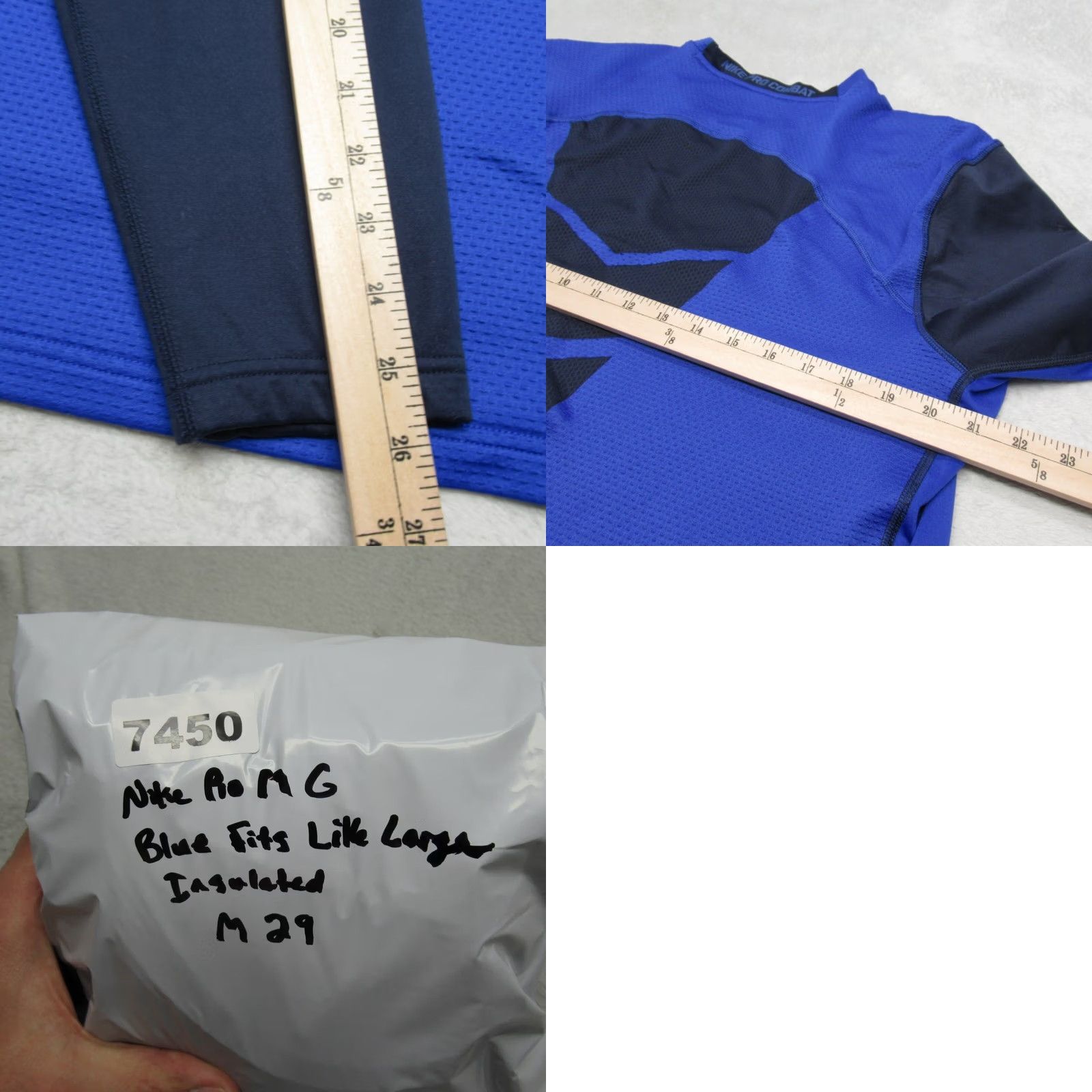 Nike Nike Pro Combat Shirt Mens Large Blue Dri-FIT Insulated Running Hiking XL Tag Size US L / EU 52-54 / 3 - 9 Thumbnail