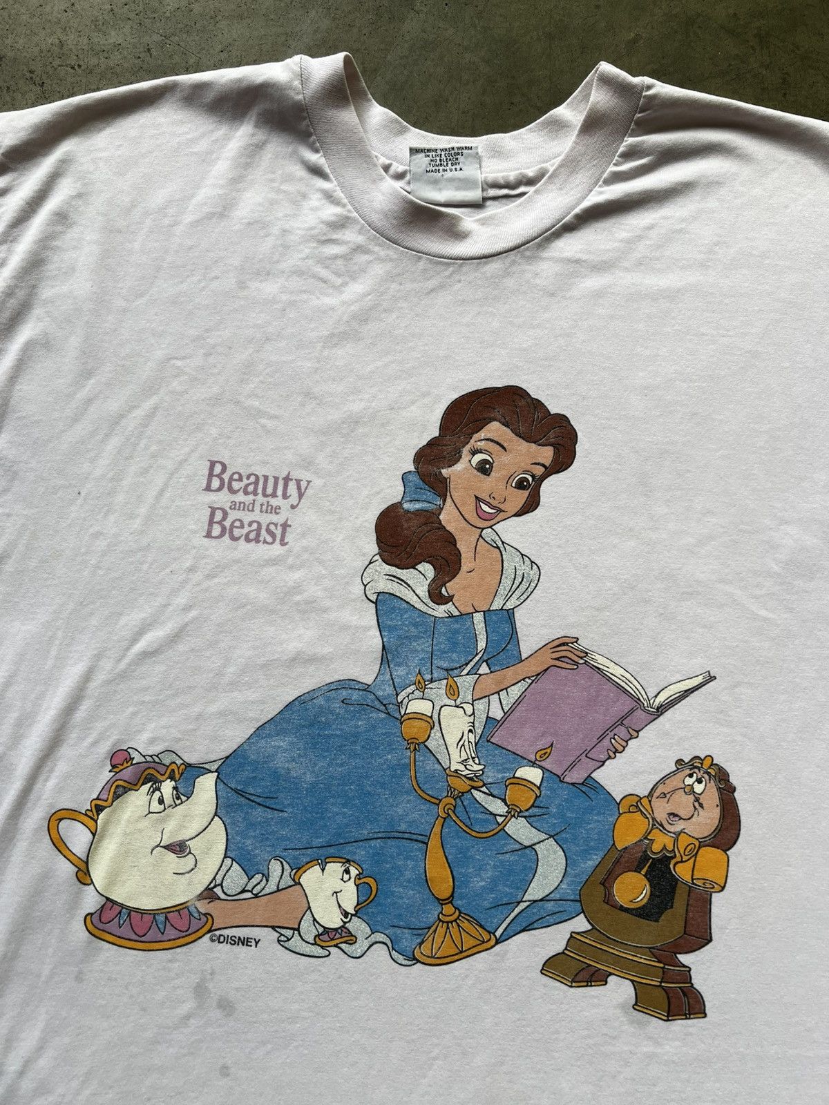 Vintage Rare Beauty & The Beast Disney Tee Shirt Fantasia Mickey Size US XL / EU 56 / 4 - 3 Thumbnail