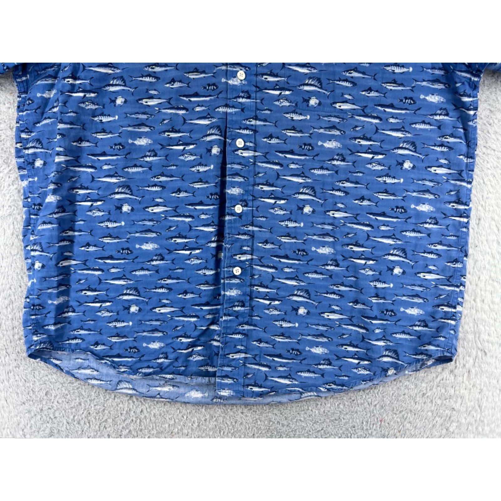 Nautica Nautica Shirt Mens Large Blue Game Fish All Over Print 100% Cotton Hawaiian Size US L / EU 52-54 / 3 - 7 Thumbnail