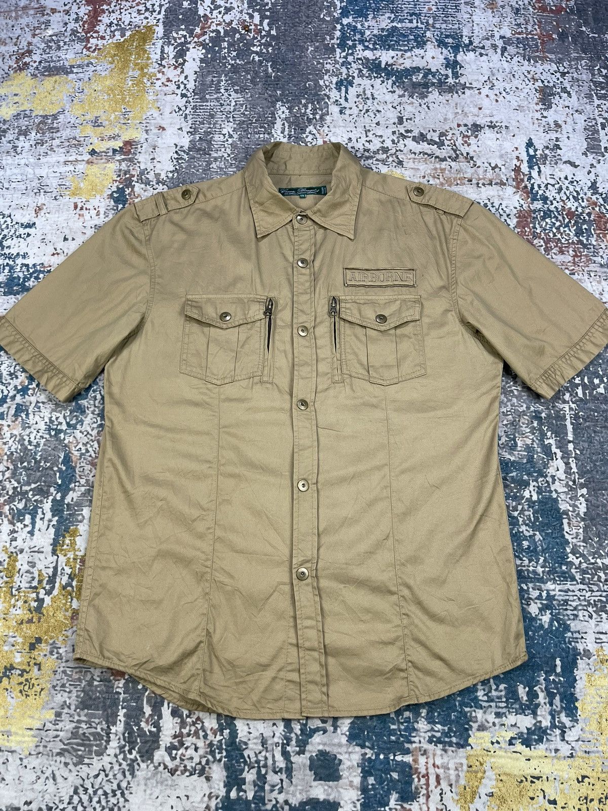 Japanese Brand Create Barefoot Military Airborne Button Down Shirt Size US M / EU 48-50 / 2 - 2 Thumbnail