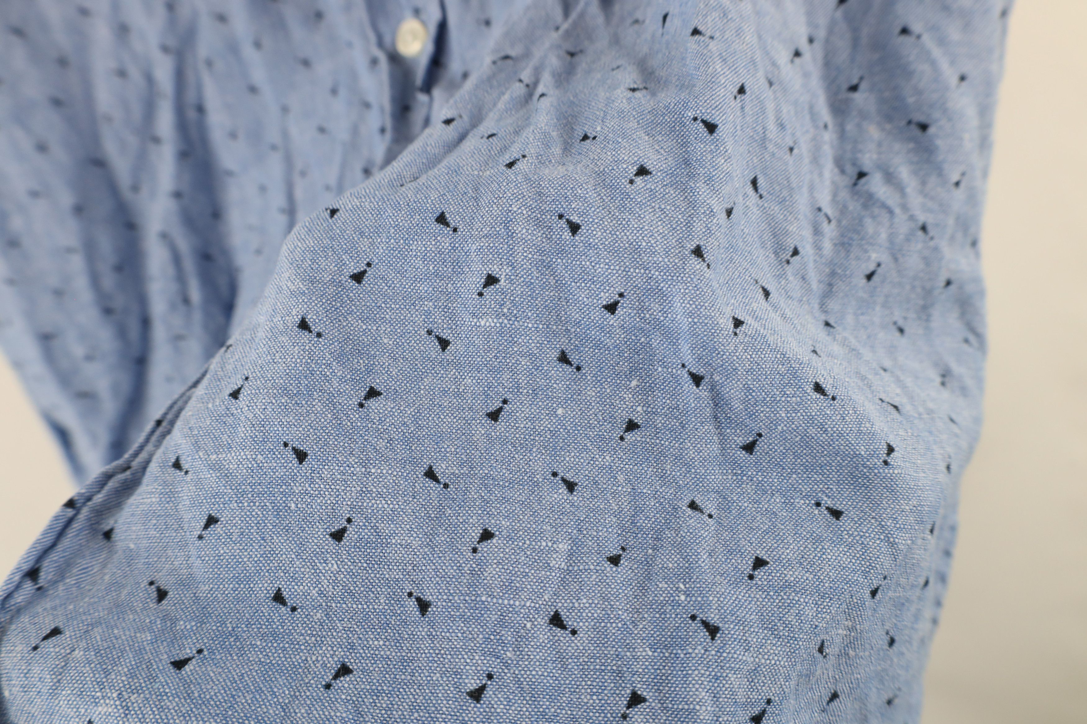 Banana Republic × Vintage Banana Republic Geometric Linen Short Sleeve Button Shirt Size US M / EU 48-50 / 2 - 10 Thumbnail