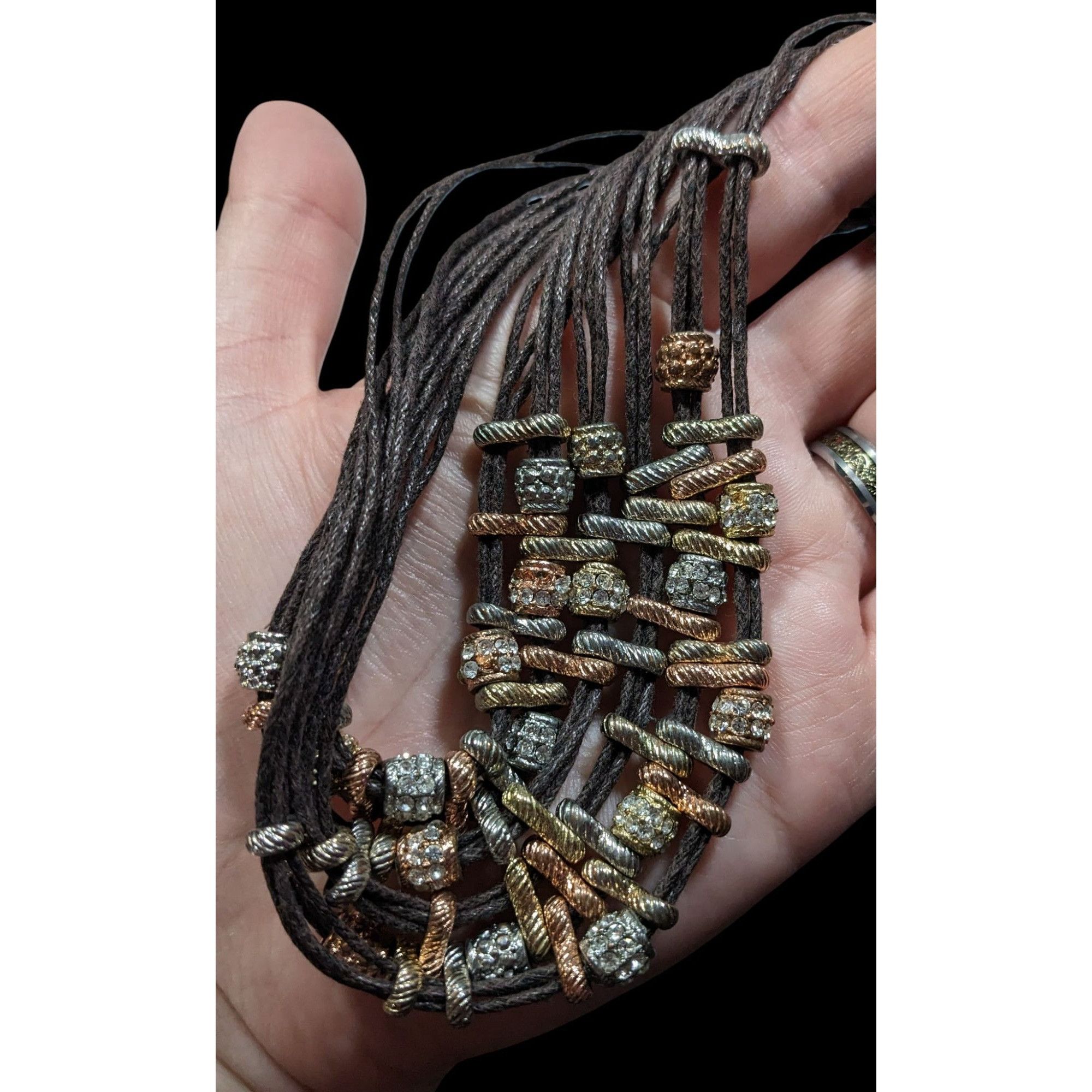 Other Rustic Glam Multi-Metallic Layered Multistrand Bib Necklace Size ONE SIZE - 3 Thumbnail