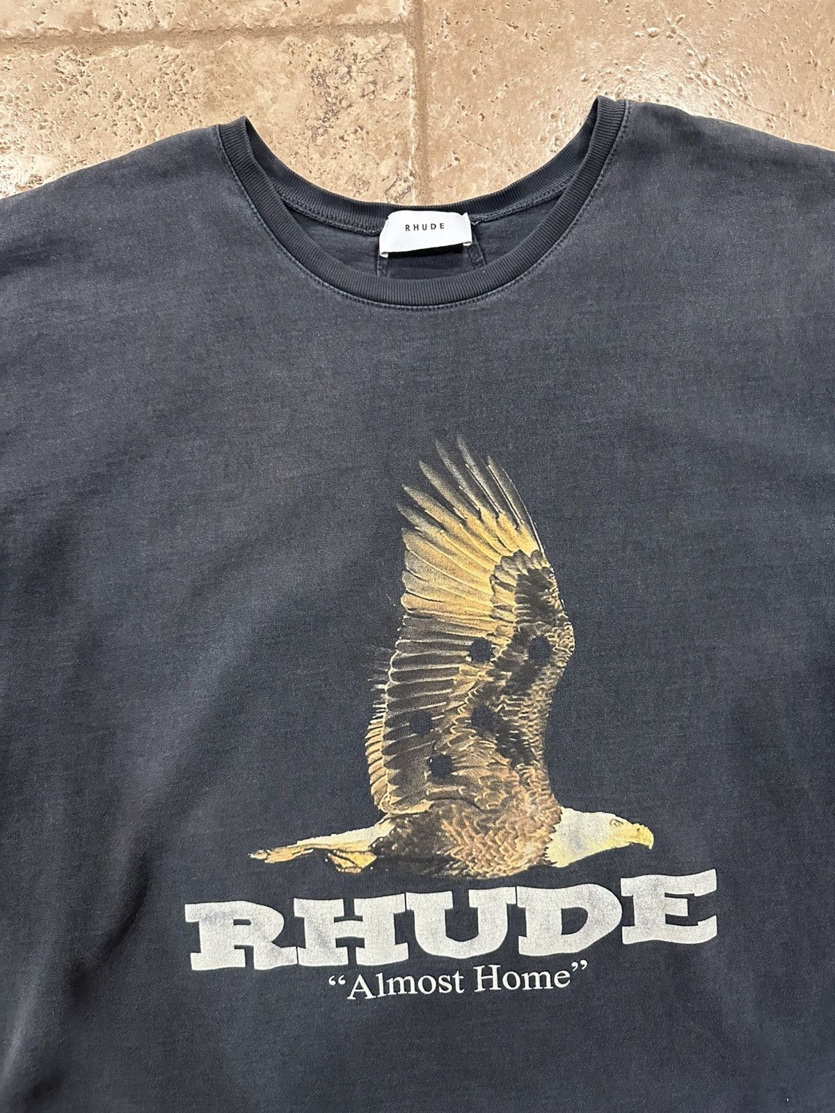 Rhude Rhude Eagle Print Logo Long Sleeve Oversized Black T-Shirt Size US XL / EU 56 / 4 - 8 Thumbnail