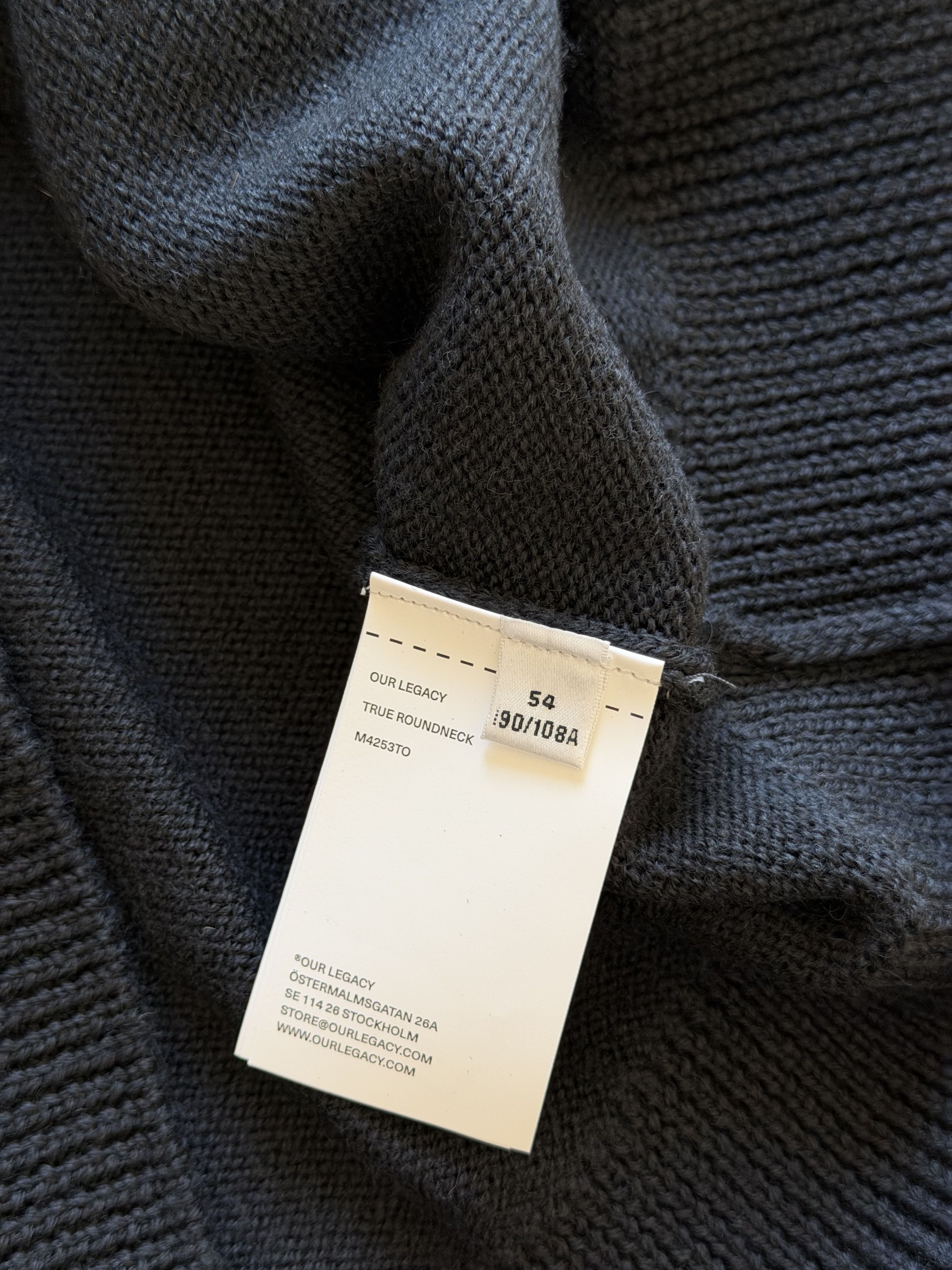 Our Legacy Our Legacy True Roundneck Sweater in Off Black Rustic Merino Size US XXL / EU 58 / 5 - 9 Thumbnail