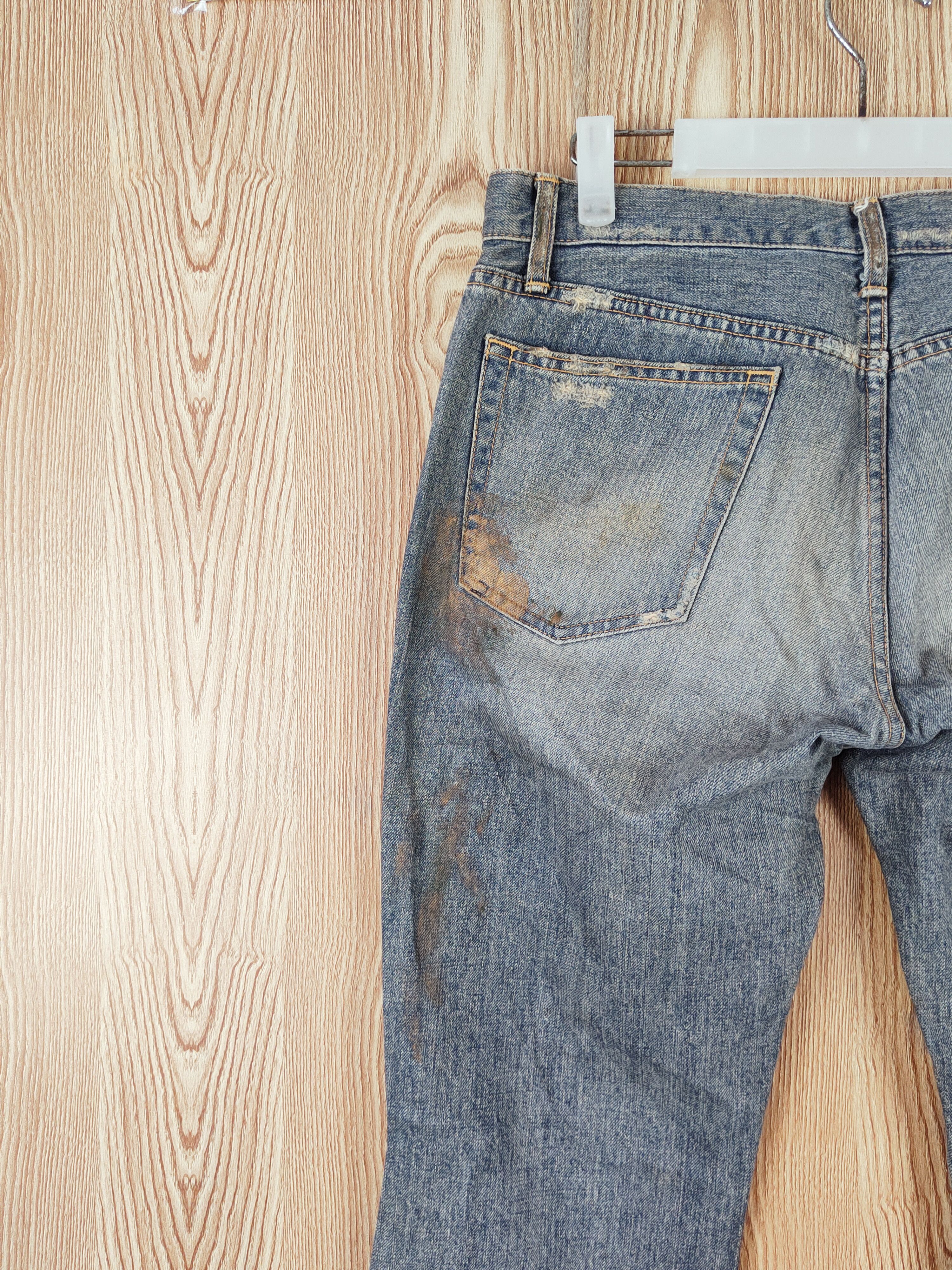 Japanese Brand Blue Way Dark Blue Faded Distressed Ripped Jeans #W784 Size US 32 / EU 48 - 8 Thumbnail