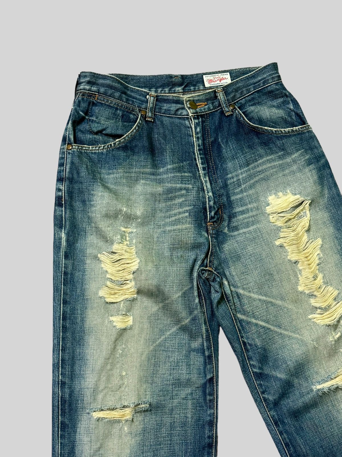 If Six Was Nine × Japanese Brand × Wrangler Vintage Lady Wrangler Baggy Distressed Denim Size US 27 - 4 Thumbnail