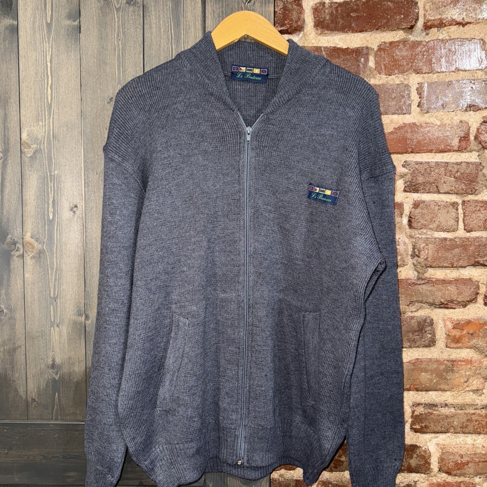 & Other Stories Men’s French Yacht full zip Sweater W/Nautical Flags Sz XL Size US XL / EU 56 / 4 - 3 Thumbnail