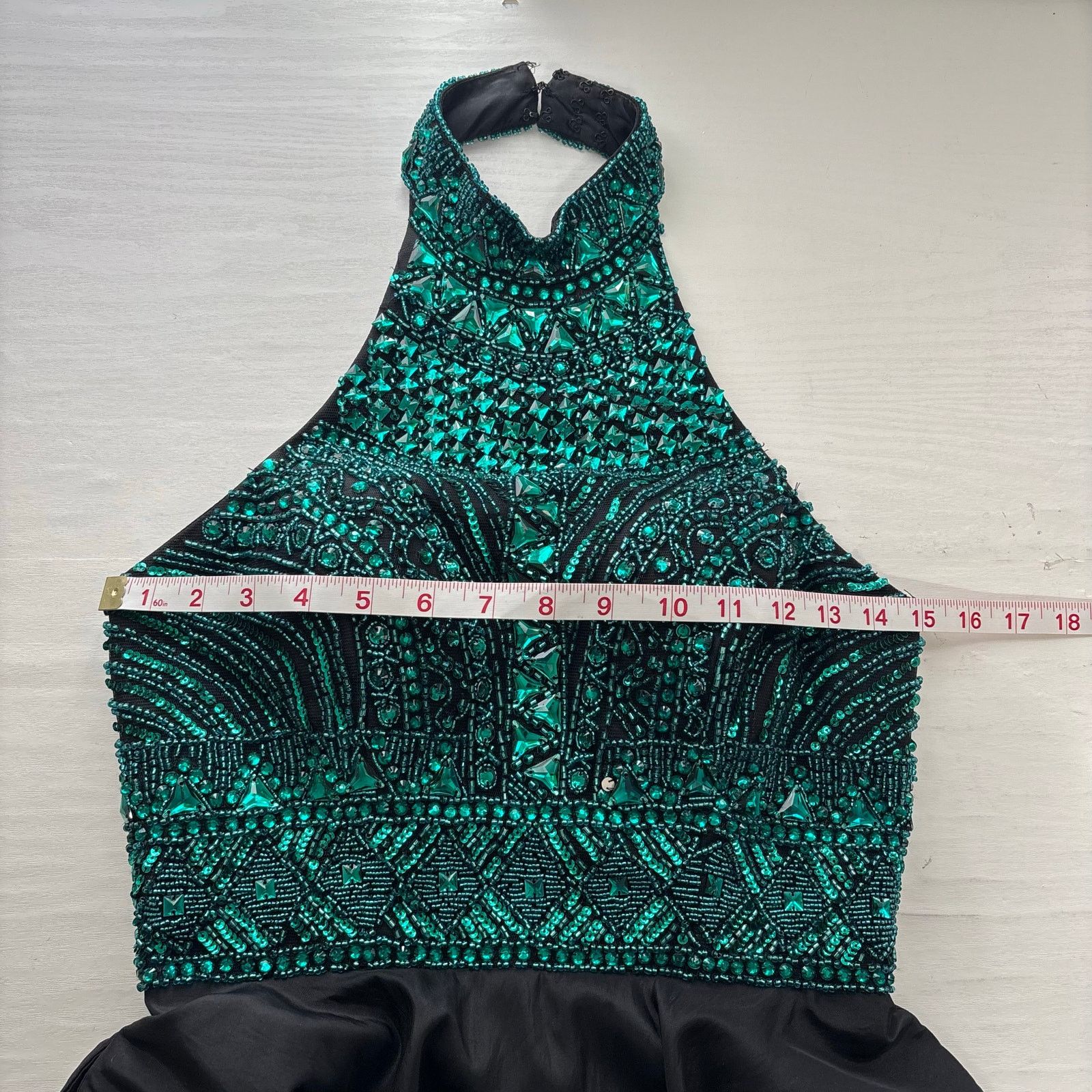 Milano Formals Emerald Sequin Halter Prom Dress 2