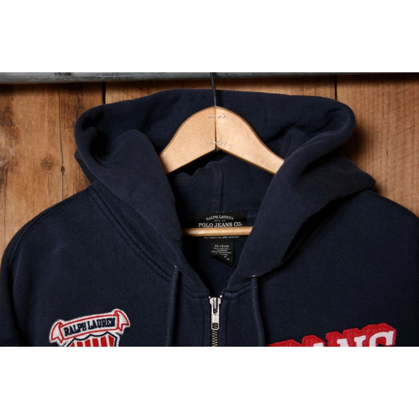 Ralph Lauren VINTAGE Ralph Lauren Polo Jeans Co. Full Zip Hoodie Mens XL Blue Patch 80/20 Cotton-Polyester 1990s 2XL-style Size US XL / EU 56 / 4 - 2 Thumbnail