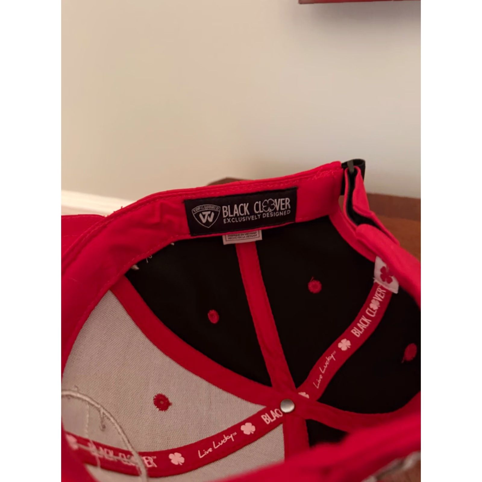 Vintage Black Clover Hat Red Snapback University New Mexico Lobos Lucky Lobo Luck Adjustable Mens Size ONE SIZE - 6 Thumbnail