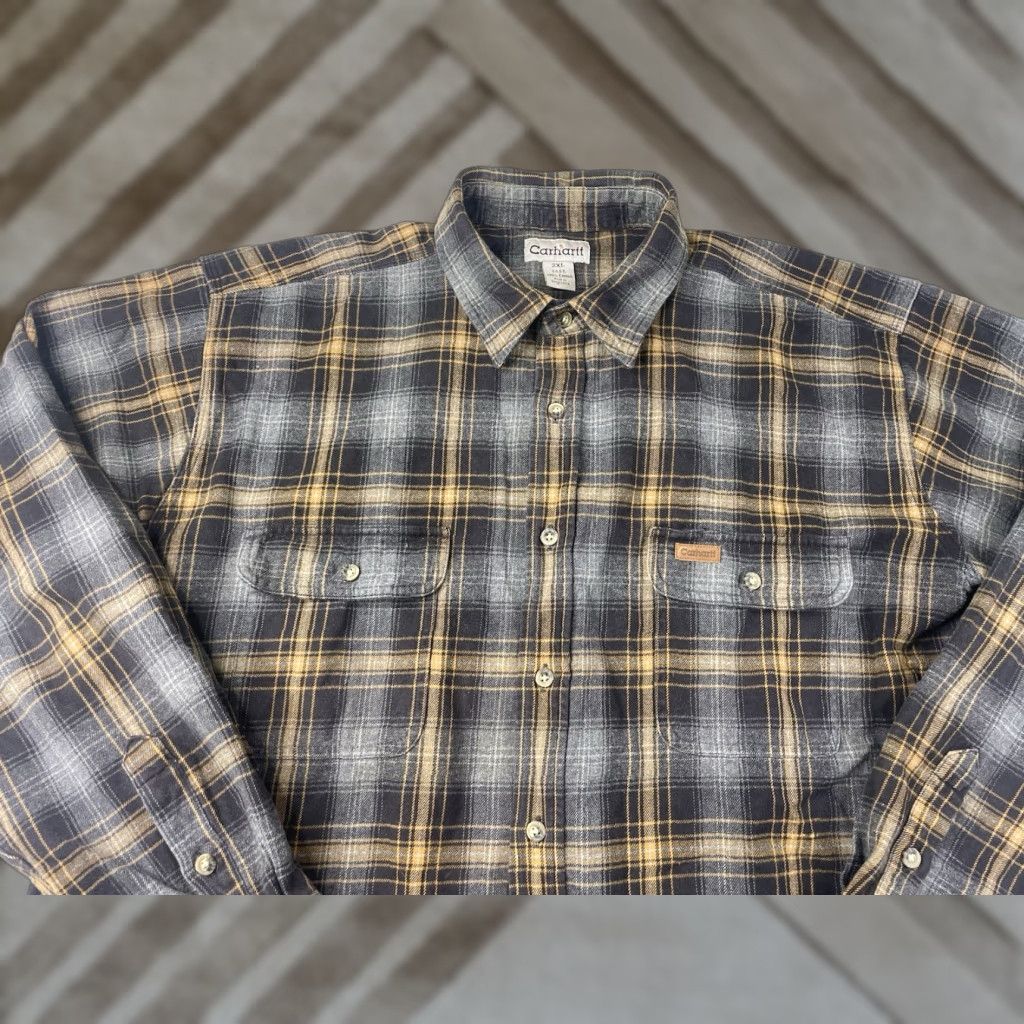 Carhartt Carhartt Shirt Men's 2XLT Heavyweight Flannel Plaid Long Sleeve Cotton S175 Work Size US XXL / EU 58 / 5 - 1 Thumbnail