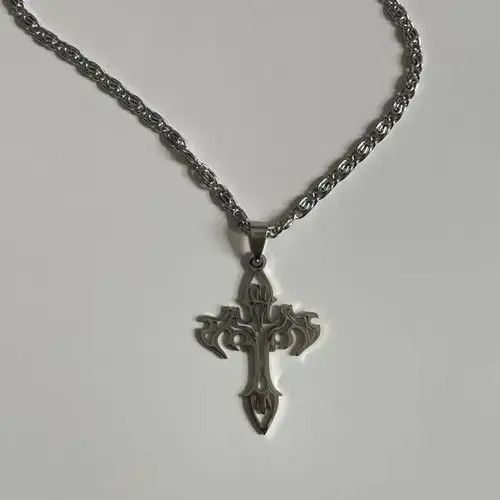 Jewelry Y2K 2000s heavy metal punk grunge emo cross pendant necklace Size ONE SIZE - 1 Thumbnail