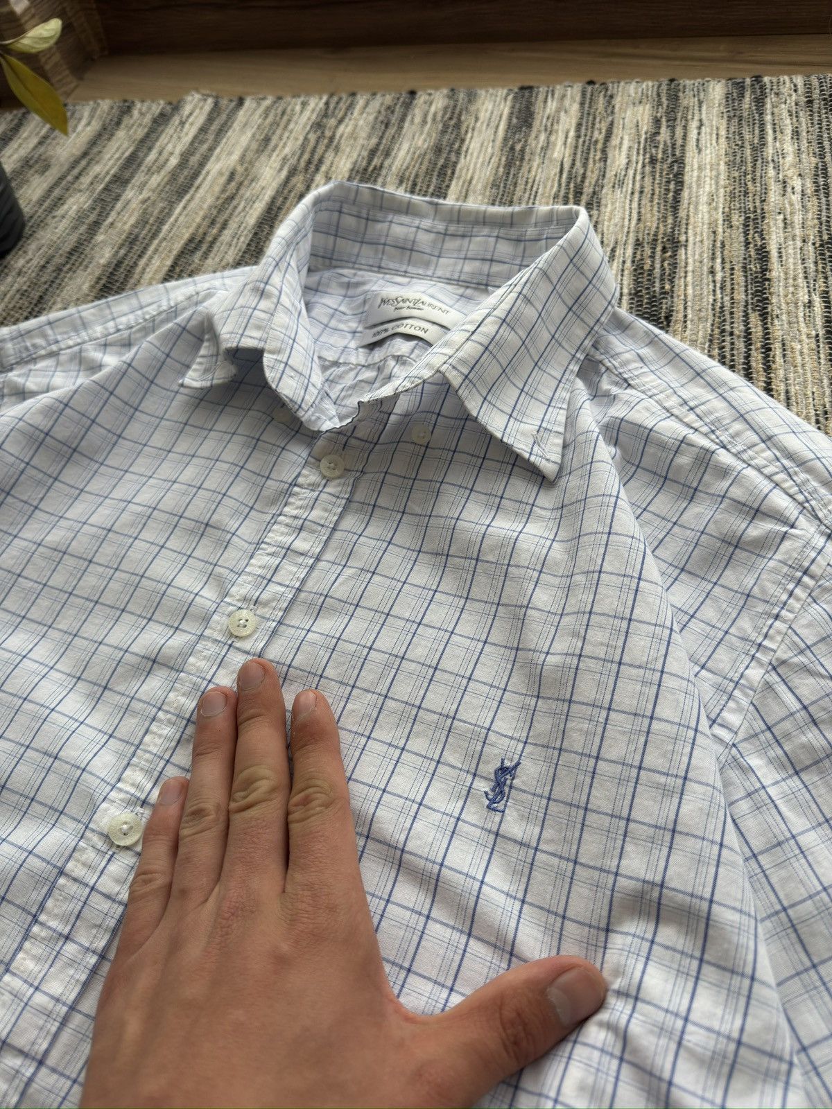 Other Yves Saint Laurent YSL vintage blue button up shirt Size US XL / EU 56 / 4 - 4 Thumbnail