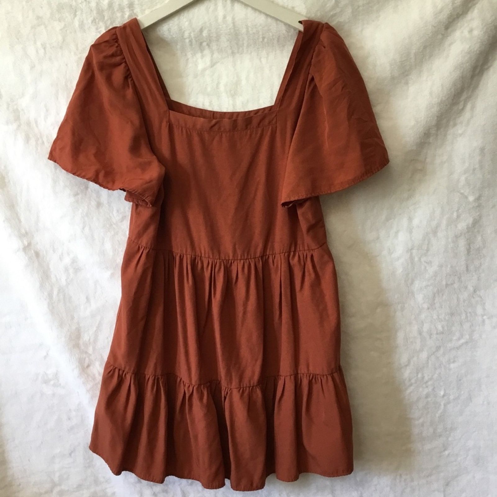 Other Altar'd State Orange Puff Short Sleeve Dress Size S / US 4 / IT 40 - 6 Thumbnail