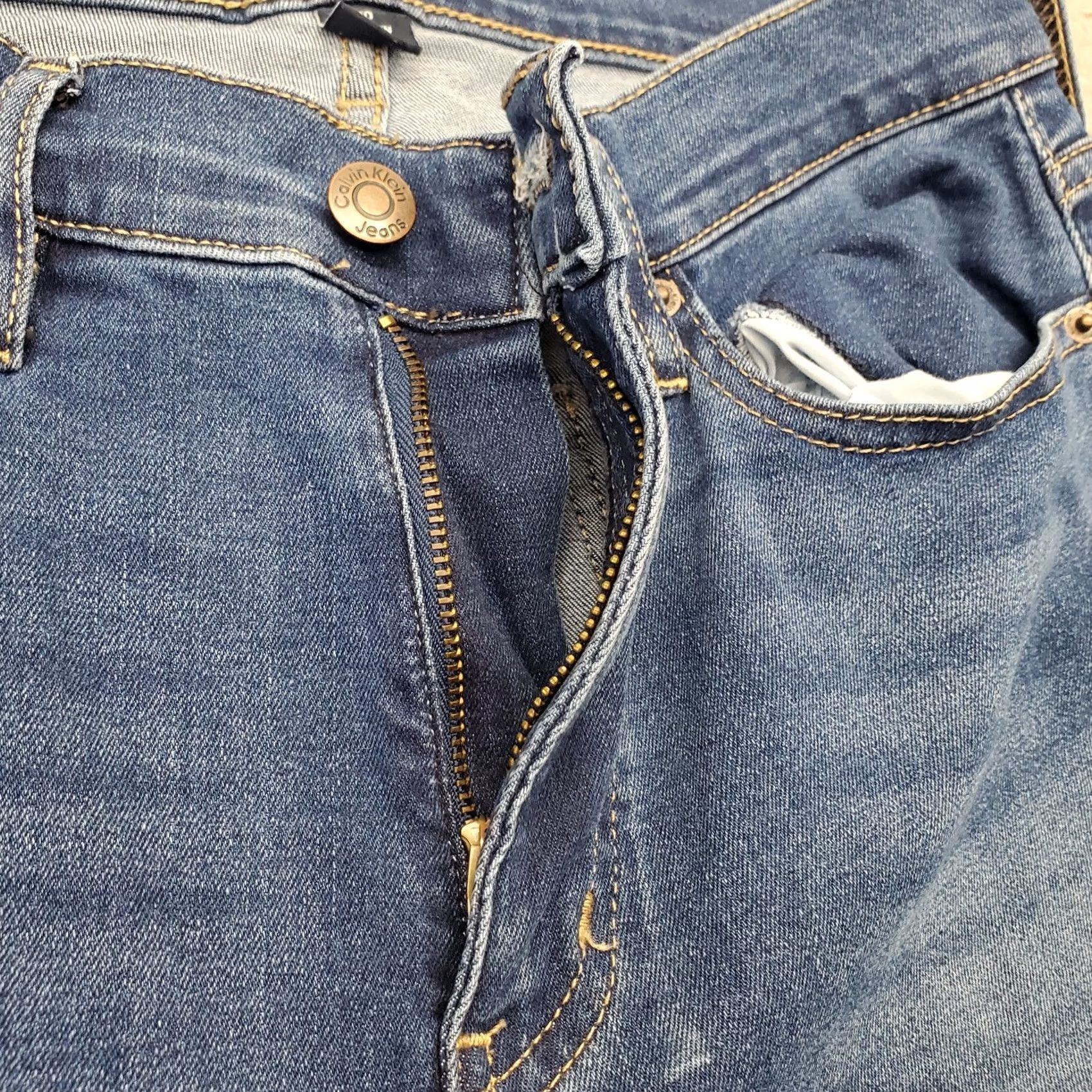 Calvin Klein Calvin Klein Jeans Womens 10 Blue Denim Stretch High Waisted Skinny Leg Shirt Size 32" / US 10 / IT 46 - 6 Thumbnail