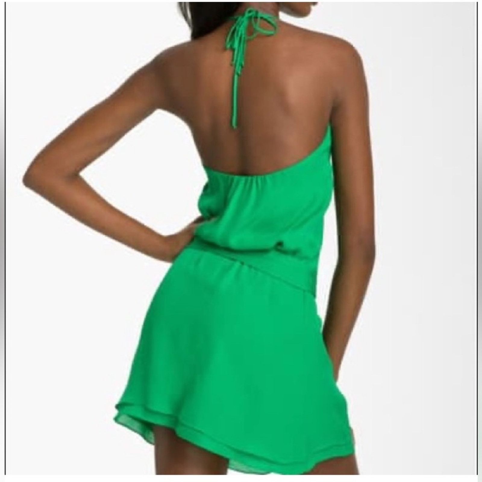 Haute Hippie Haute Hippie Green Faux Wrap silk halter dress XS Size XS / US 0-2 / IT 36-38 - 2 Thumbnail