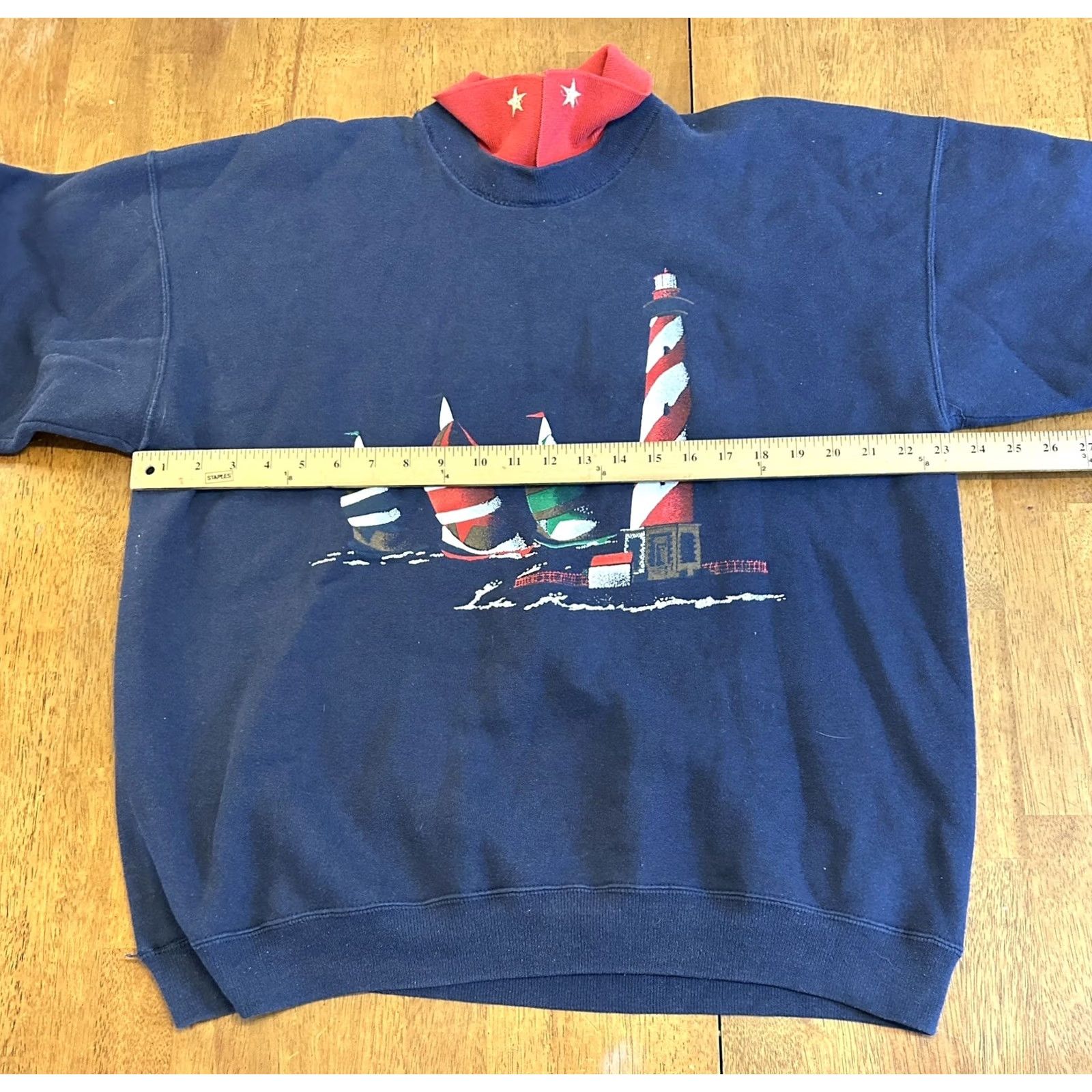 Vintage VINTAGE Gopher Sport Collared Sweatshirt XL Women Blue 90s Bear Graphic Print Lighthouse Size XL / US 12-14 / IT 48-50 - 5 Thumbnail