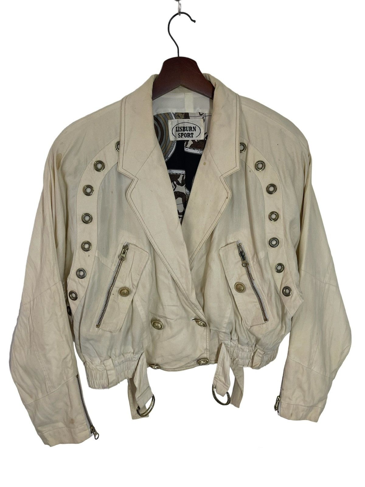 Issey Miyake ARCHIVAL DESIGNER🔥 Vtg Bondage Grommet Crop Jacket Size US M / EU 48-50 / 2 - 1 Thumbnail