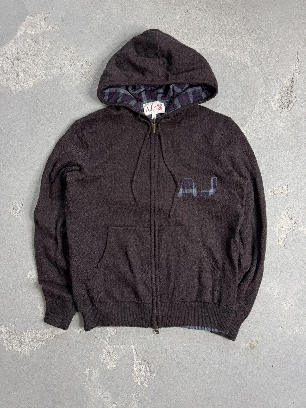 Armani × Vintage Rare Vintage Zip Hoodie Armani Brown Jeans Avant-Garde Size US M / EU 48-50 / 2 - 1 Thumbnail