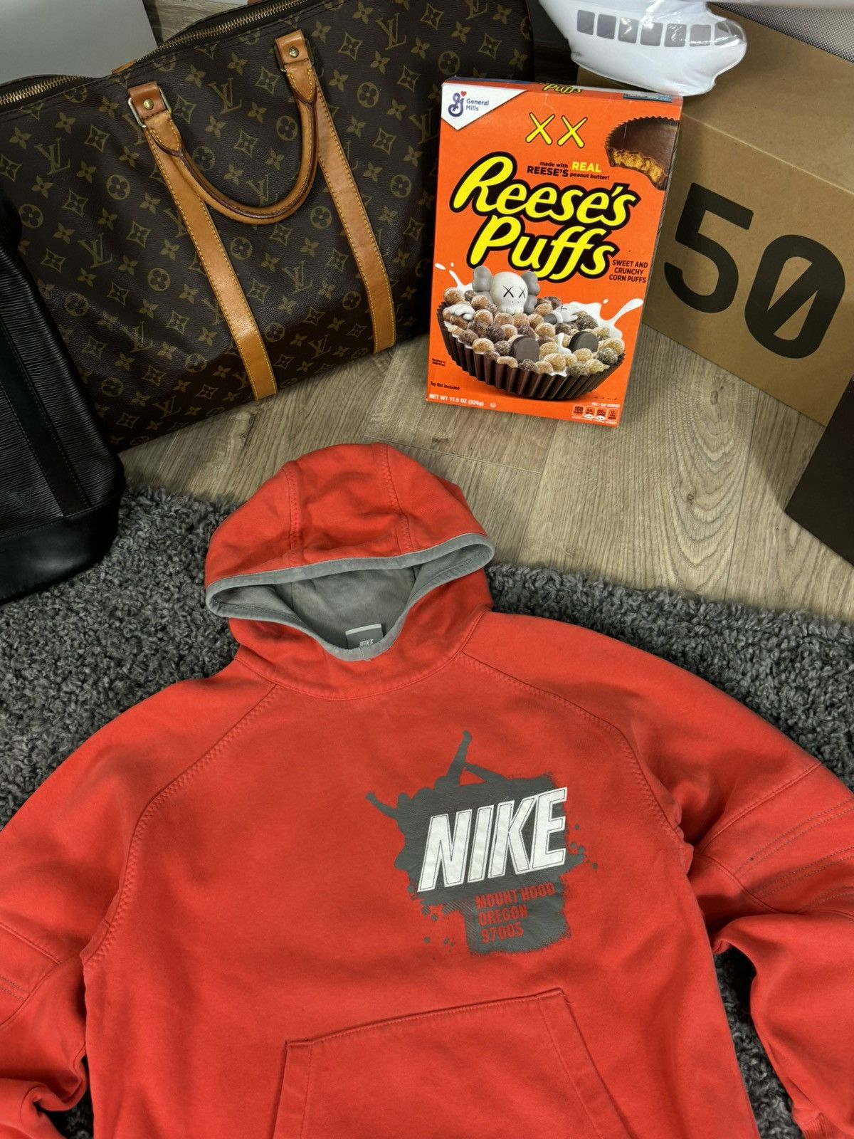 Nike × Vintage Hoodie Nike Vintage Big Central Logo Streetwear Gorpcore Size US S / EU 44-46 / 1 - 4 Thumbnail