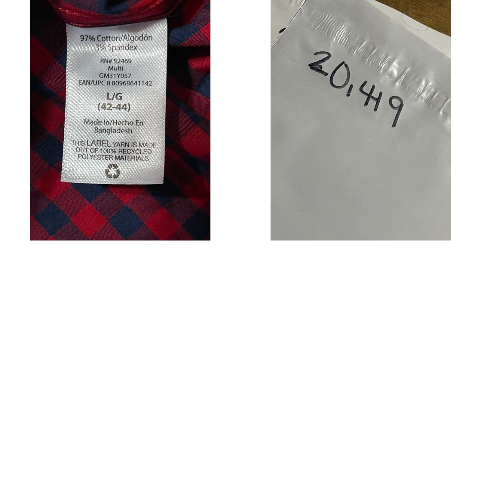 George George Shirt Mens XL Blue Red Plaid Button-Up Long Sleeve Classic Fit Size US XL / EU 56 / 4 - 8 Thumbnail