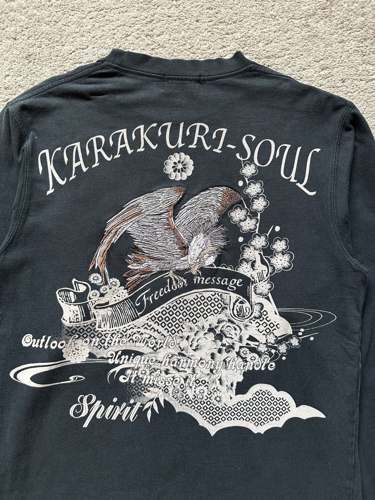 Karakuri Tamashii 1990s Vintage Karakuri Tamashi Soul Eagle Embroidered Tshirt Size US L / EU 52-54 / 3 - 5 Thumbnail