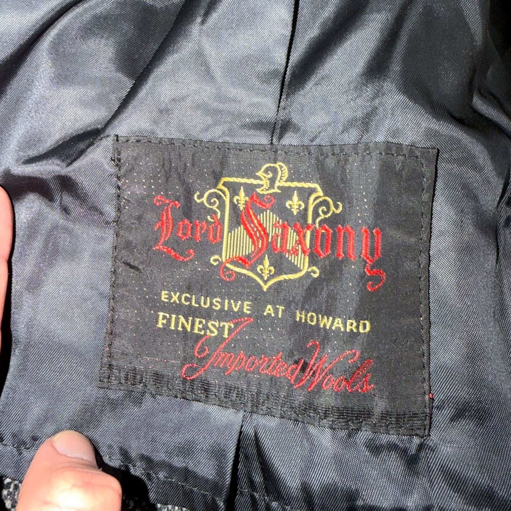 Vintage VINTAGE Lord Saxony Coat Mens 42 Gray Wool Tweed Overcoat Long Trench 1950s 1960s Rockabilly Retro Size US XS / EU 42 / 0 - 4 Thumbnail