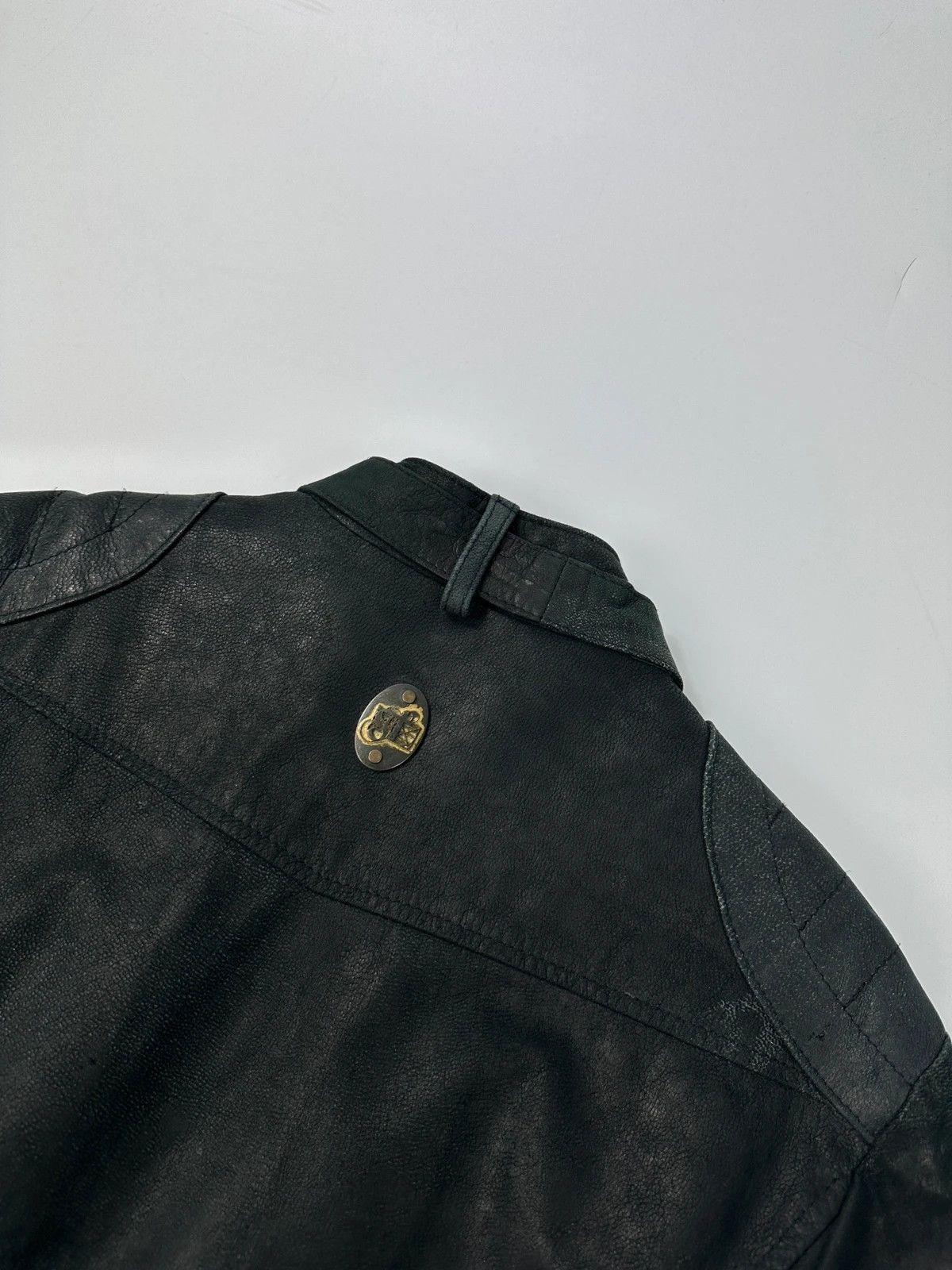 Gianfranco Ferre Gianfranco Ferre Black Leather Biker 6 Zip Padded Jacket Size US L / EU 52-54 / 3 - 8 Thumbnail