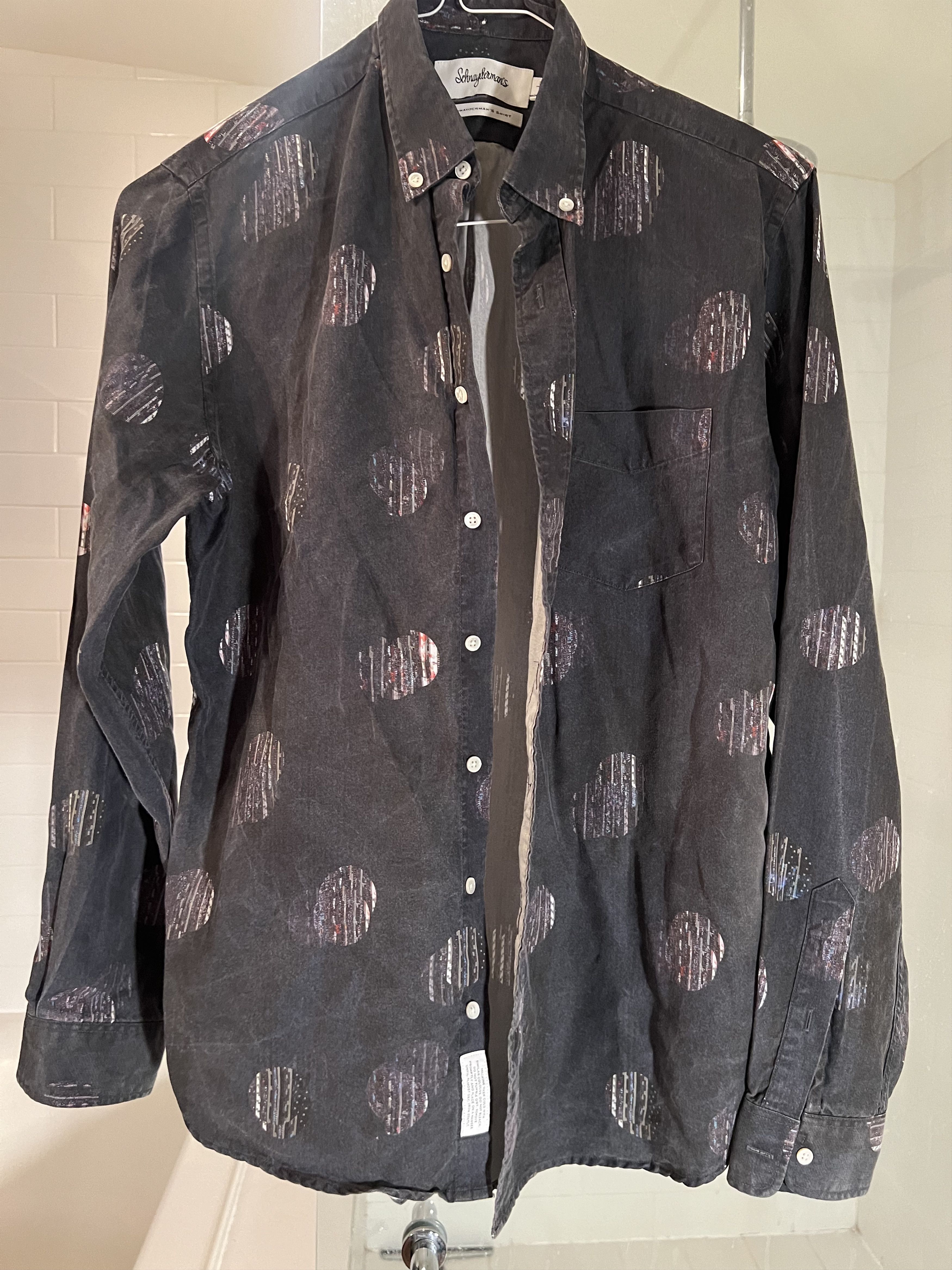 Schnaydermans Blue Pattern Shirt - sz 15 Size US S / EU 44-46 / 1 - 1 Thumbnail