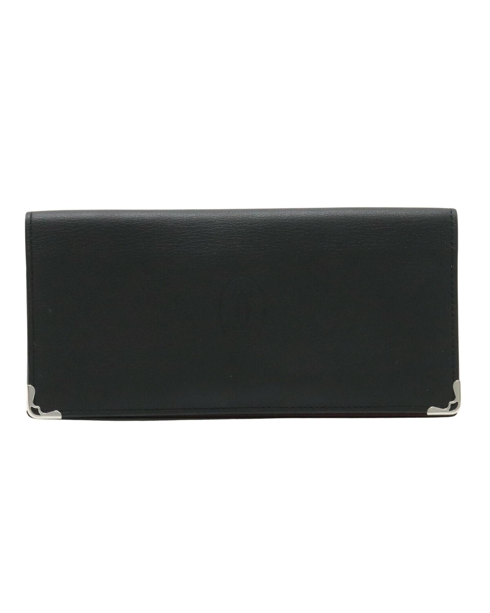 image of Cartier Sophisticated Leather Bi-Fold Wallet With Organized Compartments in Black, Women's