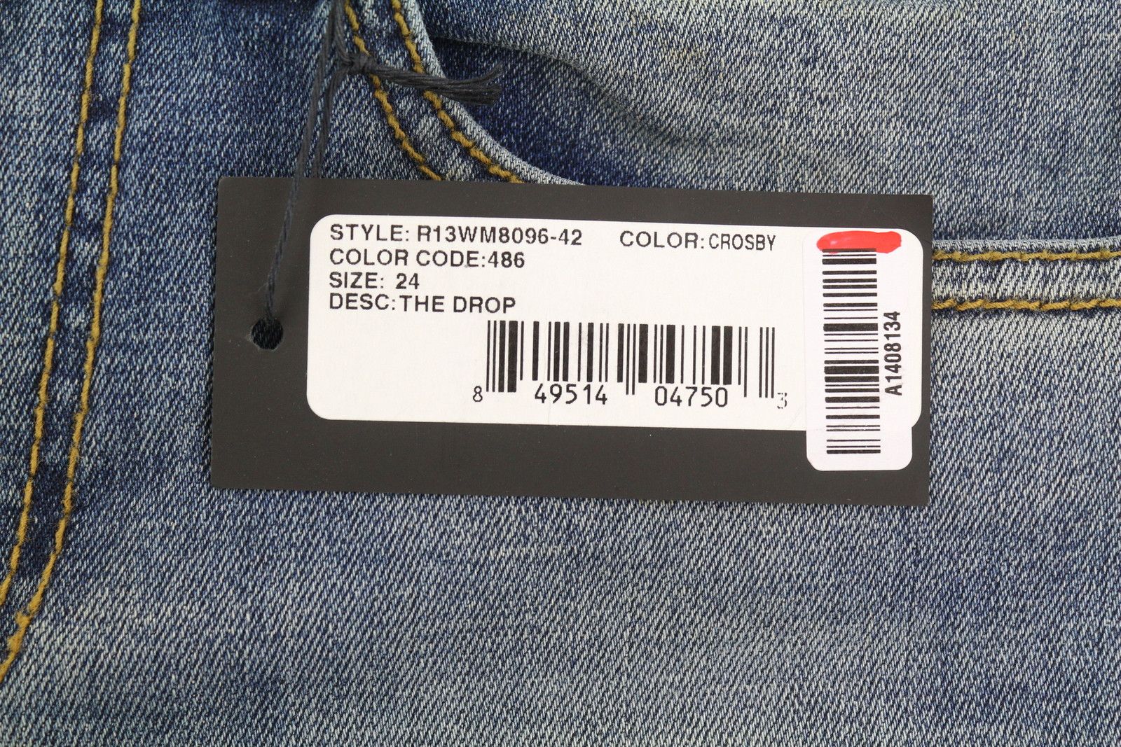 R13 THE DROP 24 Crosby Faded Dirty Look Cropped Crotch 86485 Size 24" / US 00 / IT 34 - 7 Thumbnail