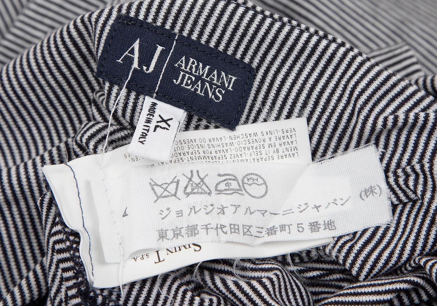 Armani Stretch Stripe Polo Shirt in Black and White, Size XL Size US XXS / EU 40 - 13 Thumbnail