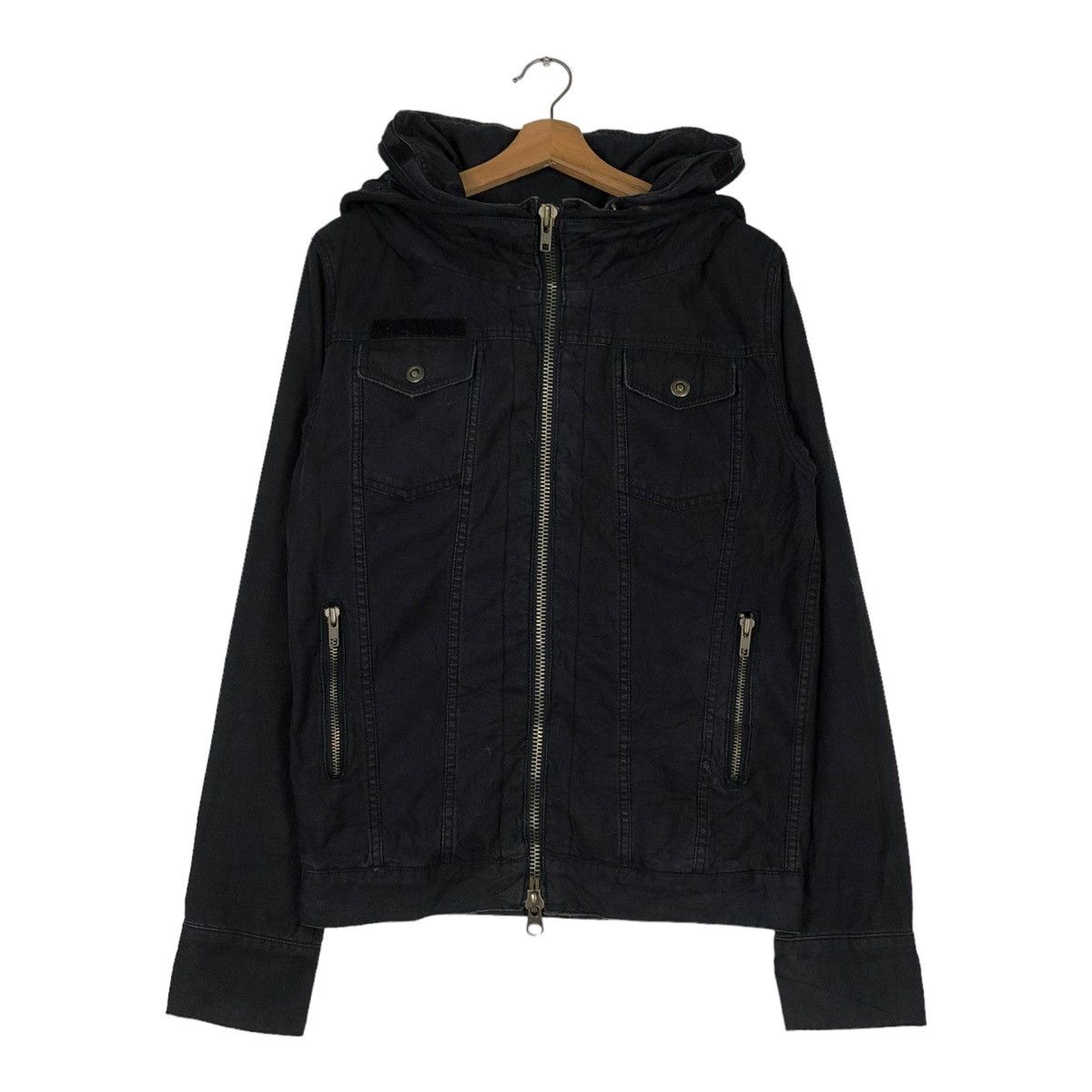 Japanese Brand 🔥CROPPED BIKER JACKET G.O.A BONDAGE DESIGN PARACHUTE SYLE Size US M / EU 48-50 / 2 - 3 Thumbnail