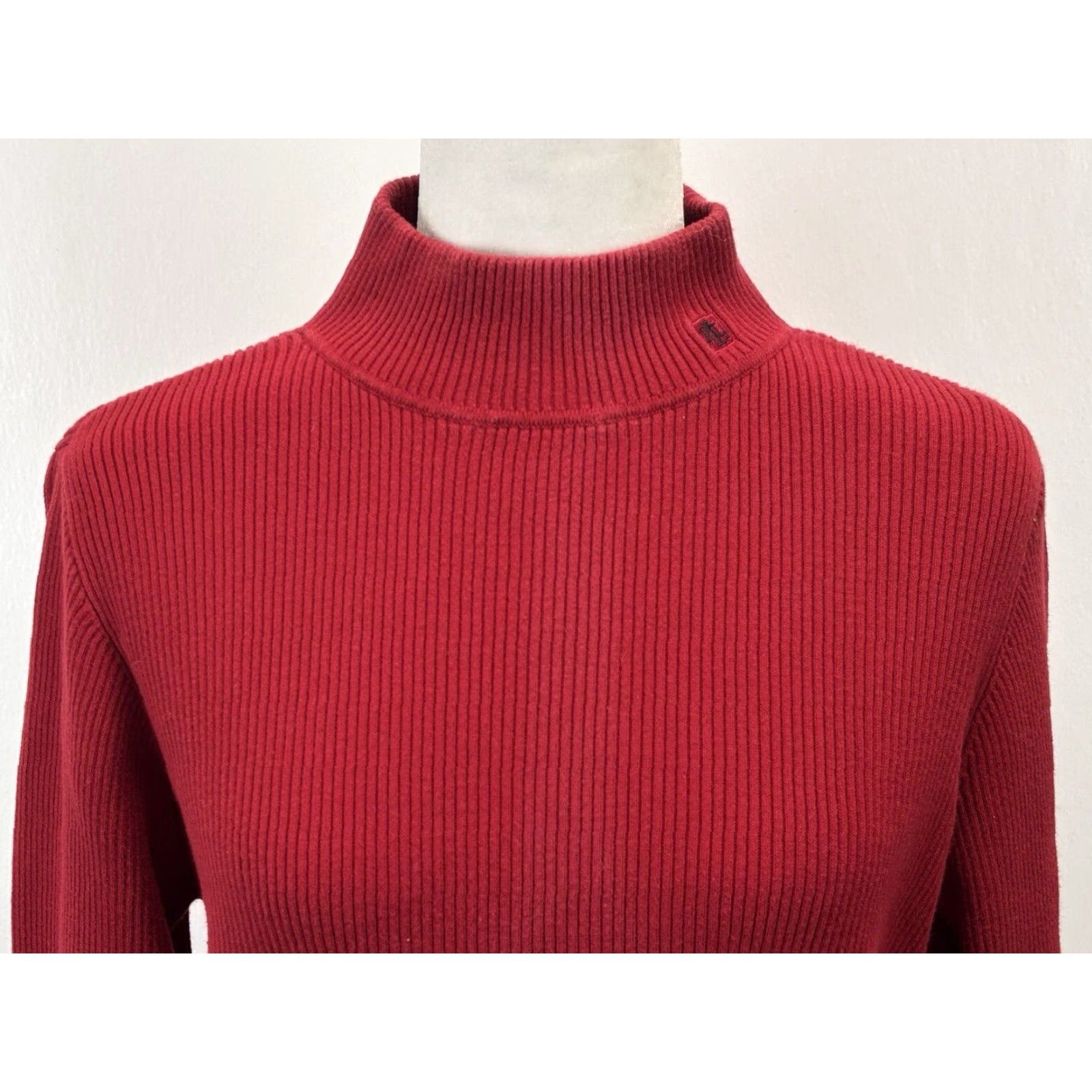 Ralph Lauren VINTAGE Lauren Ralph Lauren Ribbed Mock Turtleneck Sweater Women’s XL Red 90s Preppy Pullover Knit Size XL / US 12-14 / IT 48-50 - 5 Thumbnail
