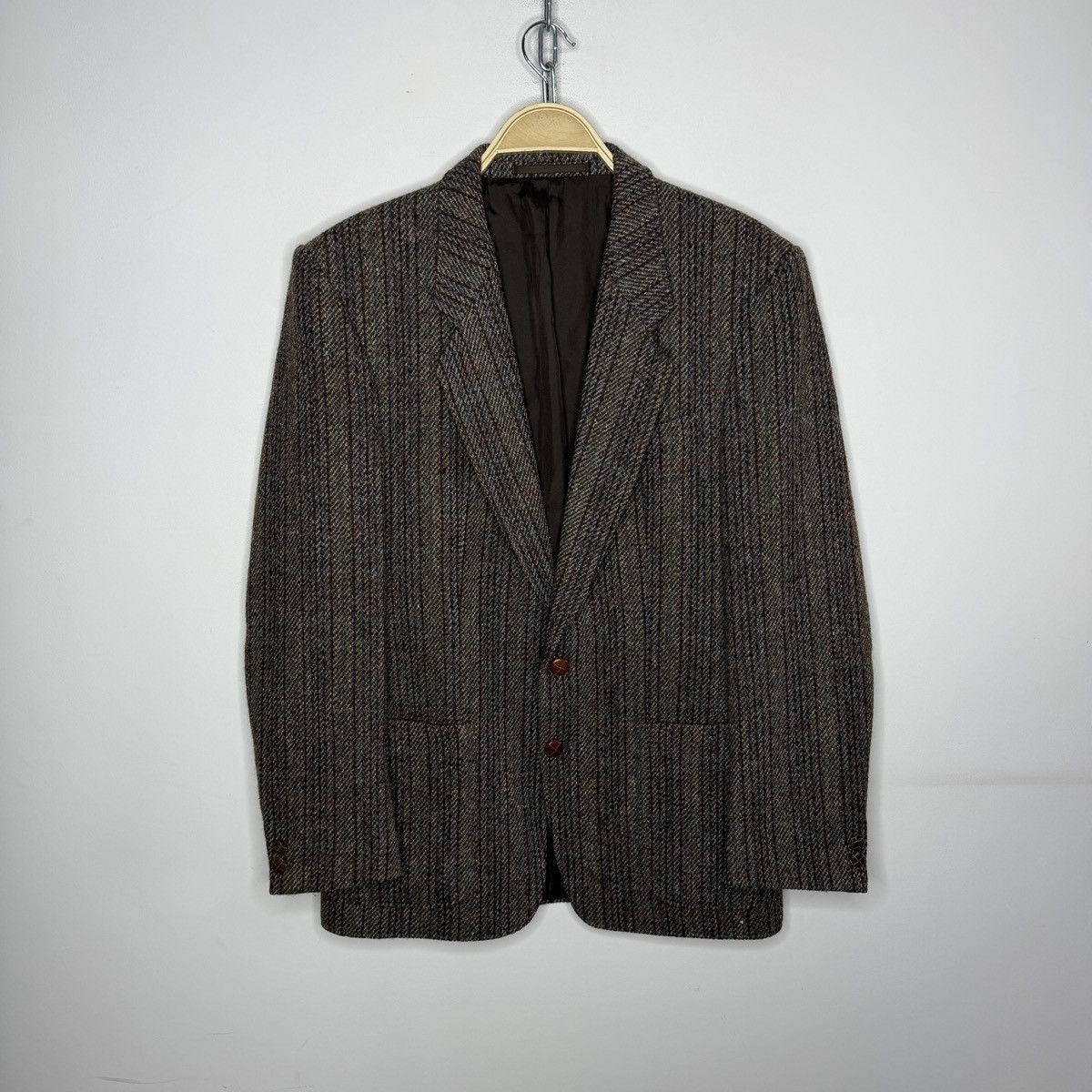 Harris Tweed Vintage Harris Tweed Blazer Virgin Wool Jacket Brown Size 44R - 1 Thumbnail