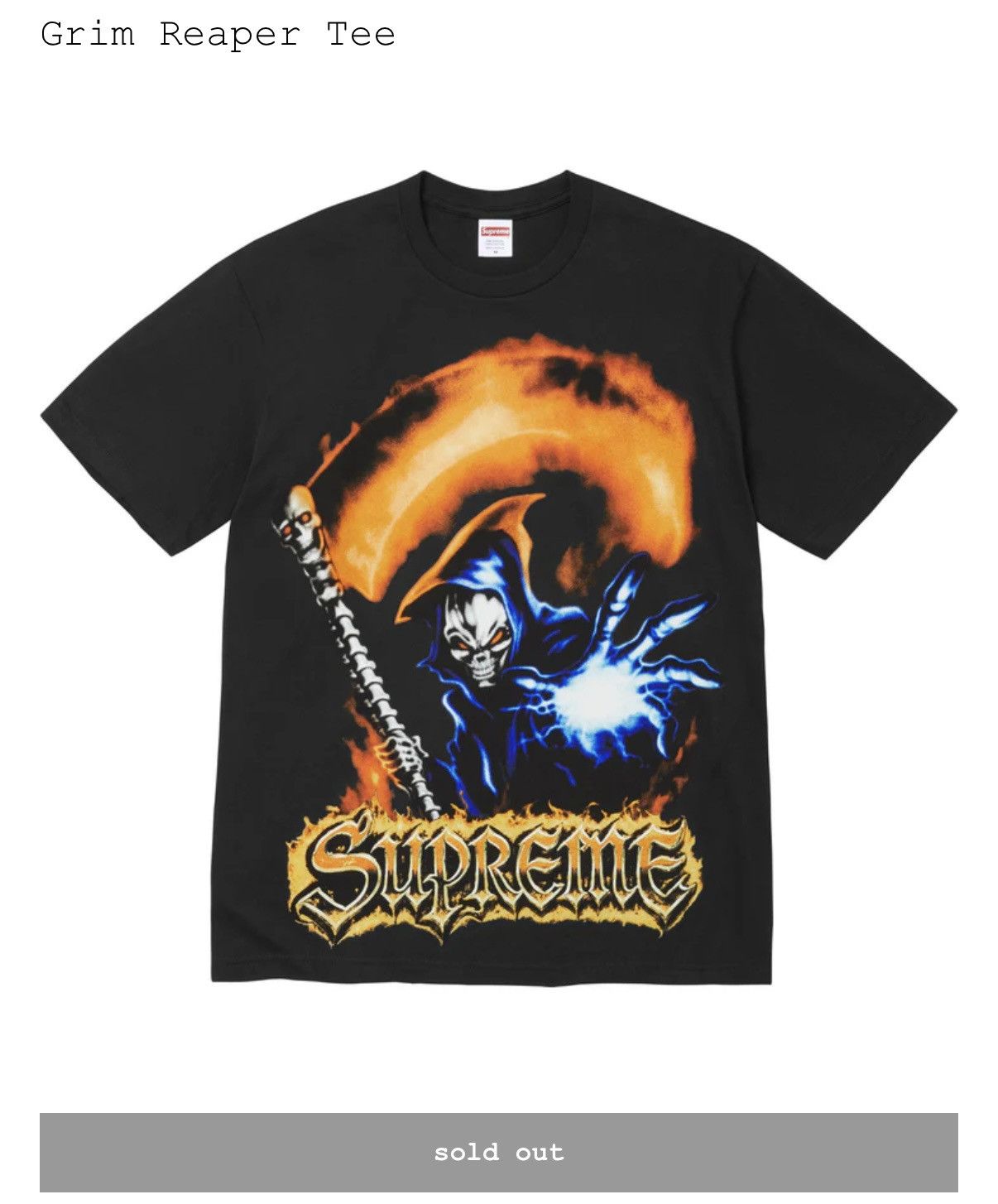 Supreme Supreme grim reaper tee Size US L / EU 52-54 / 3 - 2 Thumbnail