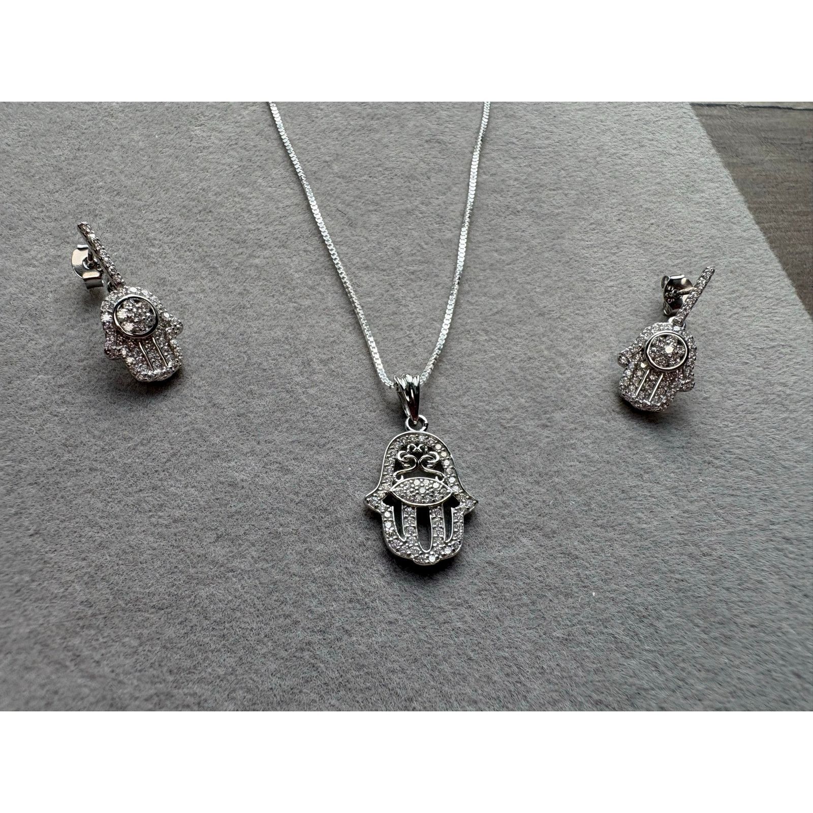 Jewelry NWT Hamsa Moissanite Necklace & Earring Bundle - 925 Silver Size ONE SIZE - 9 Thumbnail