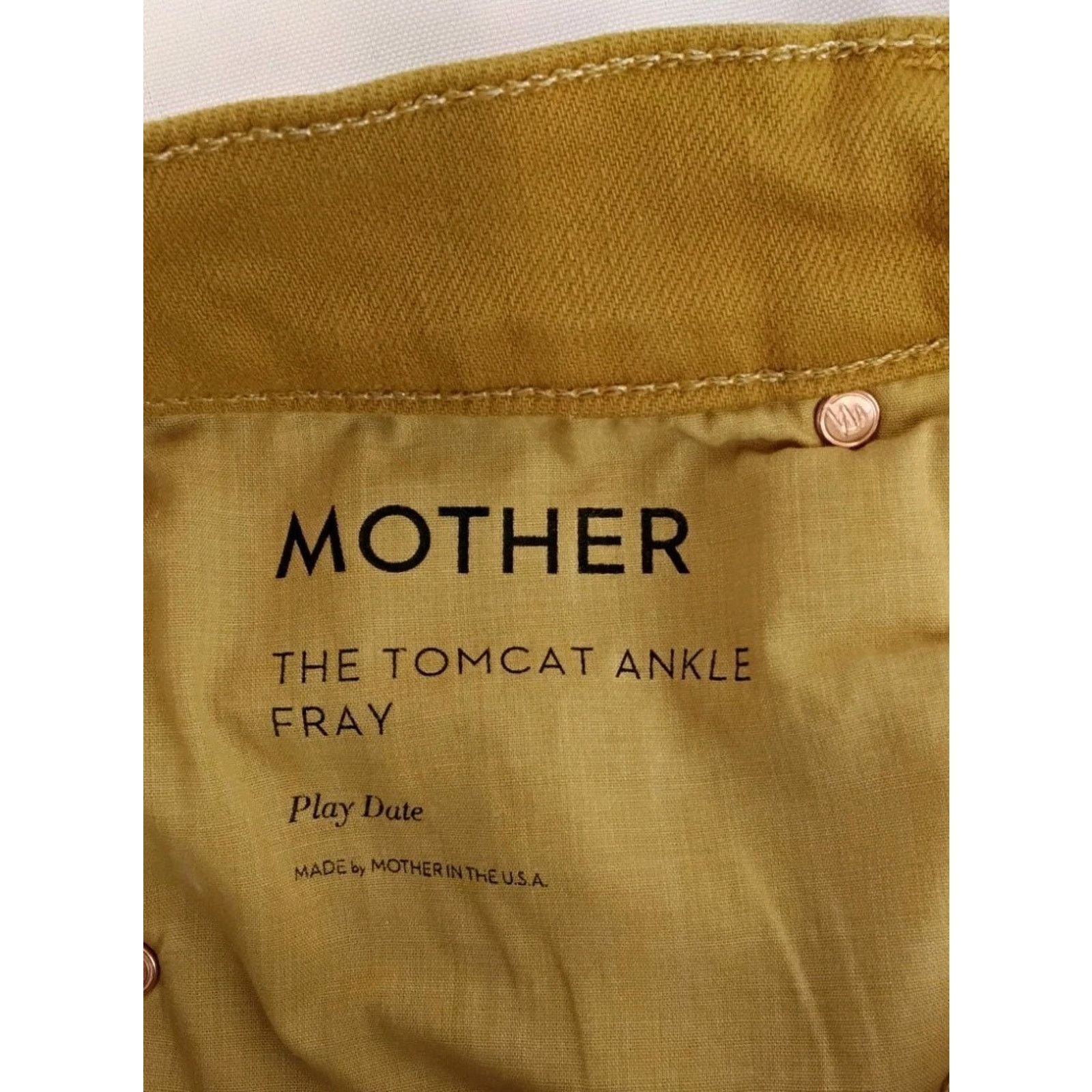 MOTHER Mother Tomcat Ankle Fray Jeans Women's 25 Mustard Yellow Size 25" / US 0 / IT 36 - 10 Thumbnail